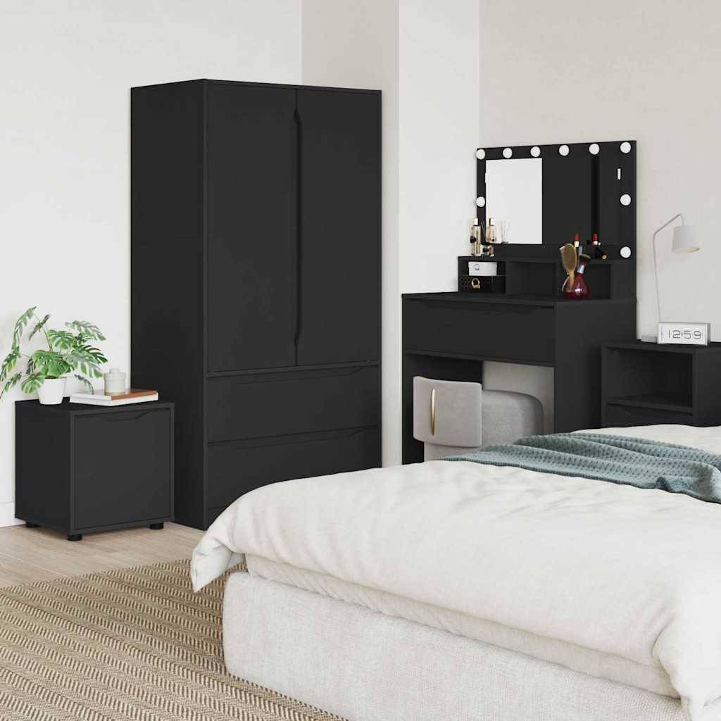 vidaXL Badezimmerschrank Schwarz 40,5 x 40 x 44 cm Holzwerkstoff