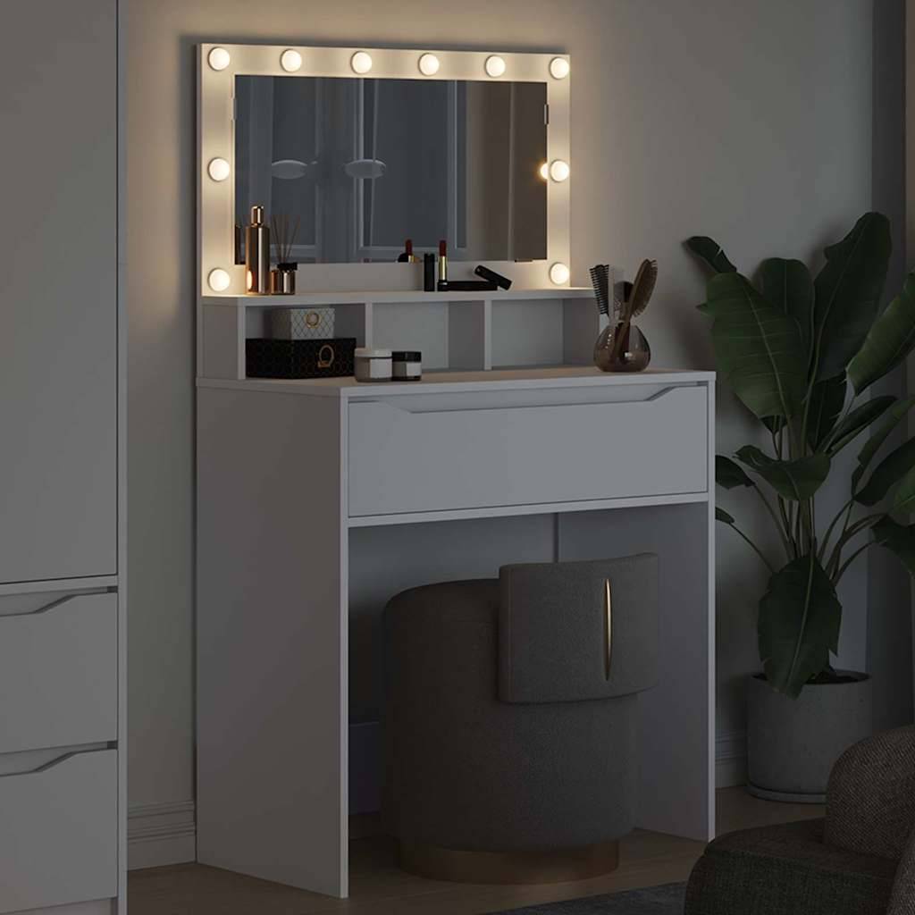 vidaXL Schlafzimmer-Frisiertische mit Speicher Weiß 80 x 39,6 x 135 cm