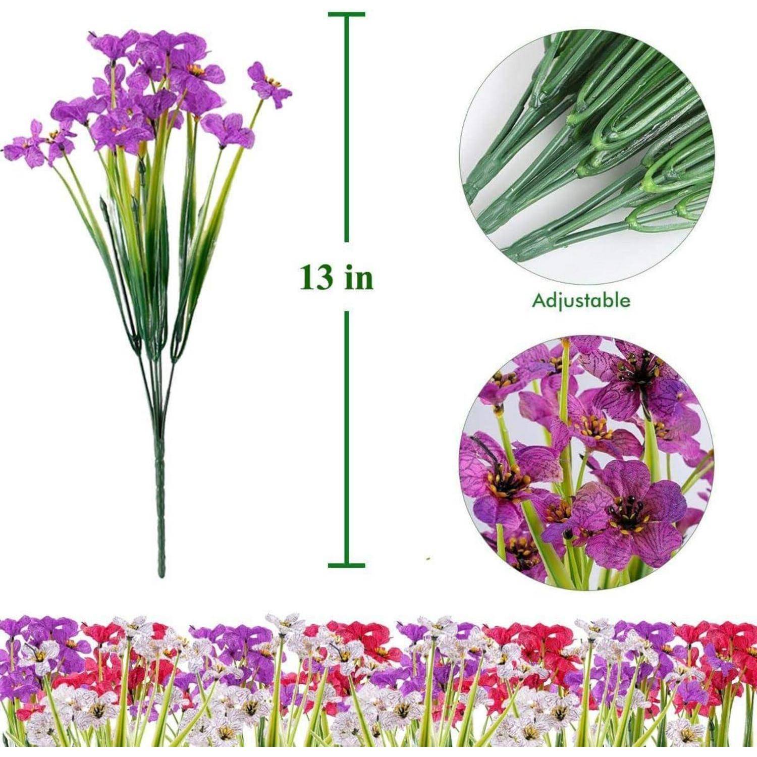 Künstliche Blumen Balkon Wetterfest UV Beständig 12 Bündel