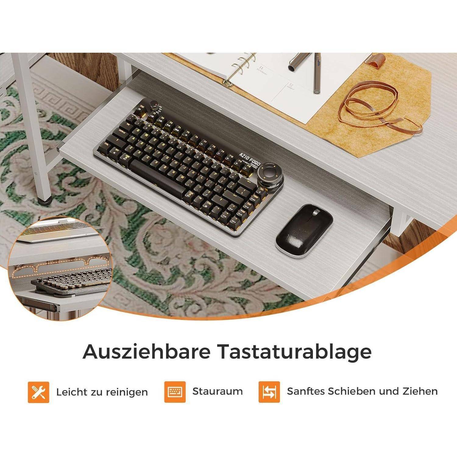 Schreibtisch 140x48cm mit Schubladen und