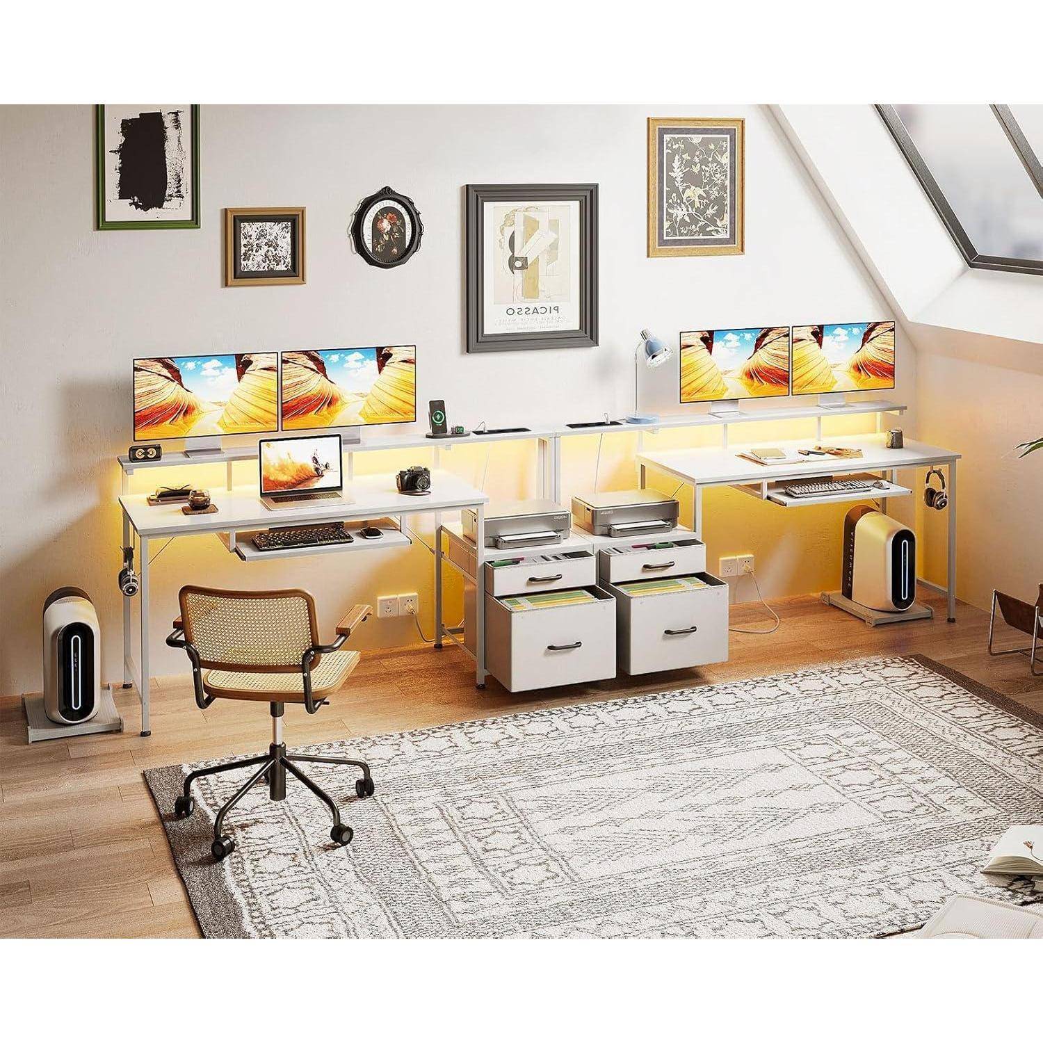 Schreibtisch 140x48cm mit Schubladen und