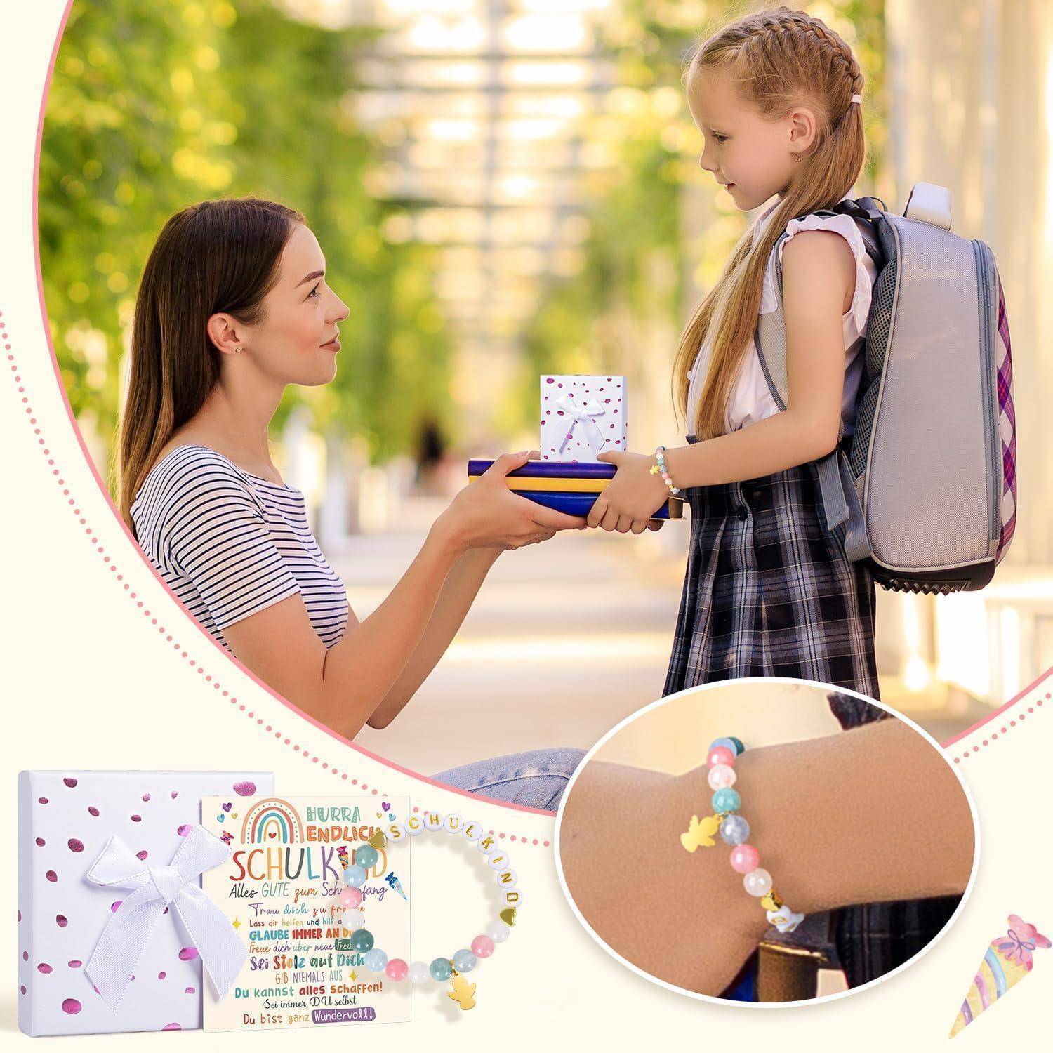 Ärmbänder Einschulung Mädchen Geschenk Schulanfang 2025 grün