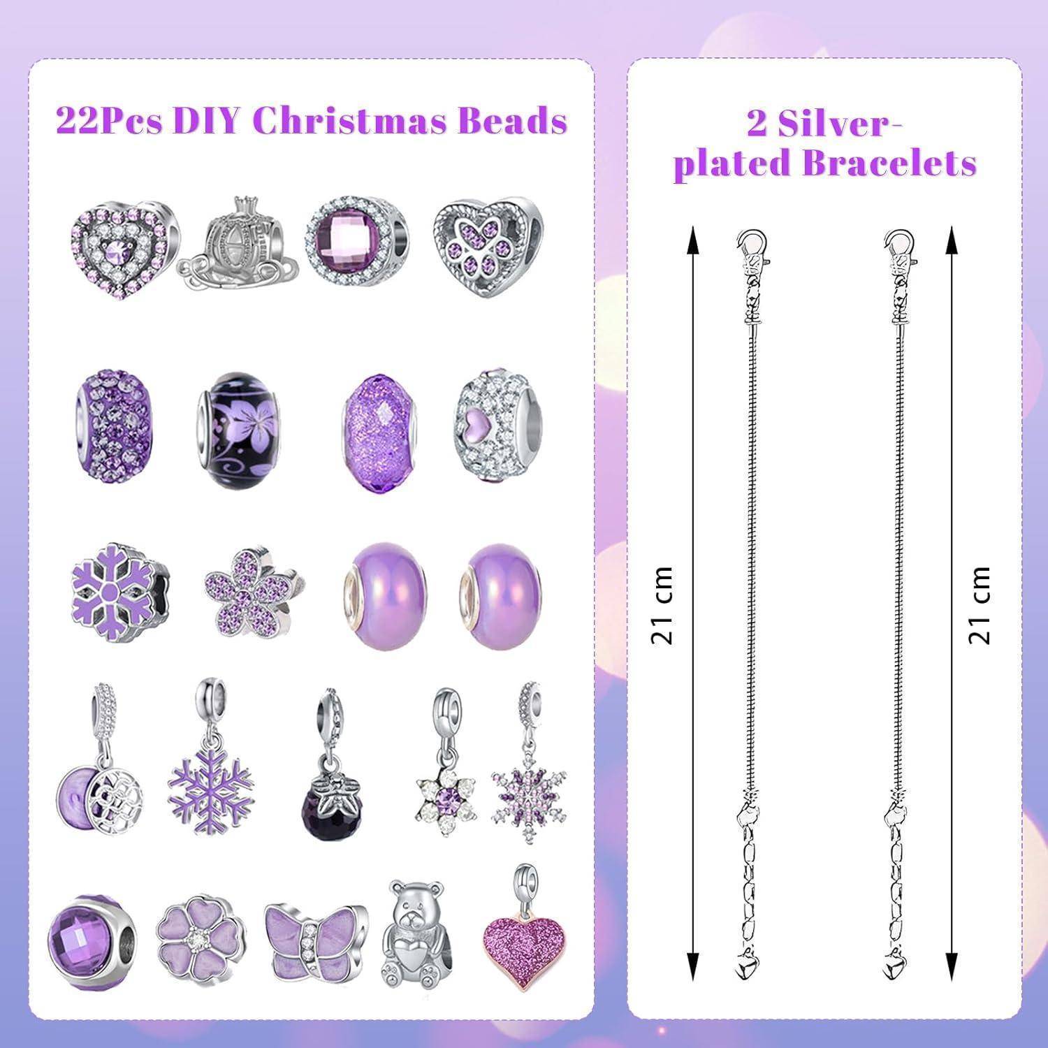 Adventskalender Schmuck 2025 Mädchen 24 Teile DIY Armband