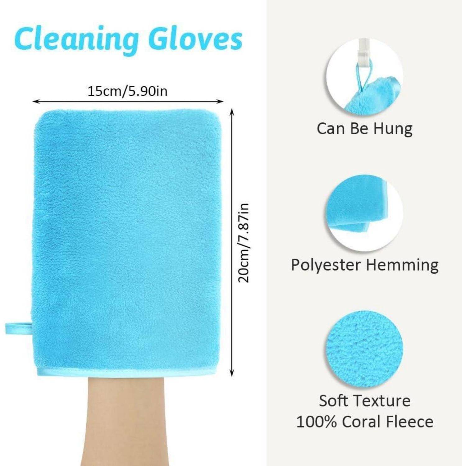 Waschhandschuhe Frottee Korallensamt 4 Stück Blau Rosa Gelb Lila
