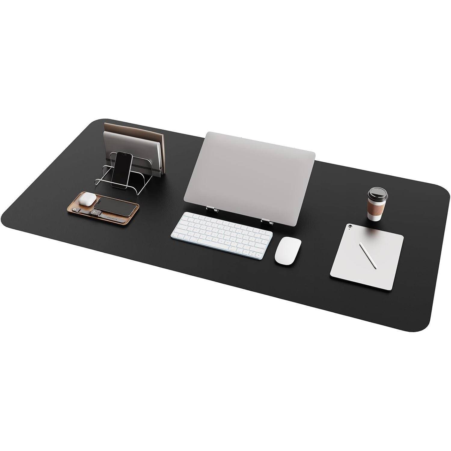 Schreibtischunterlage Mauspad Wildleder Laptop Büro Schwarz 100*50cm