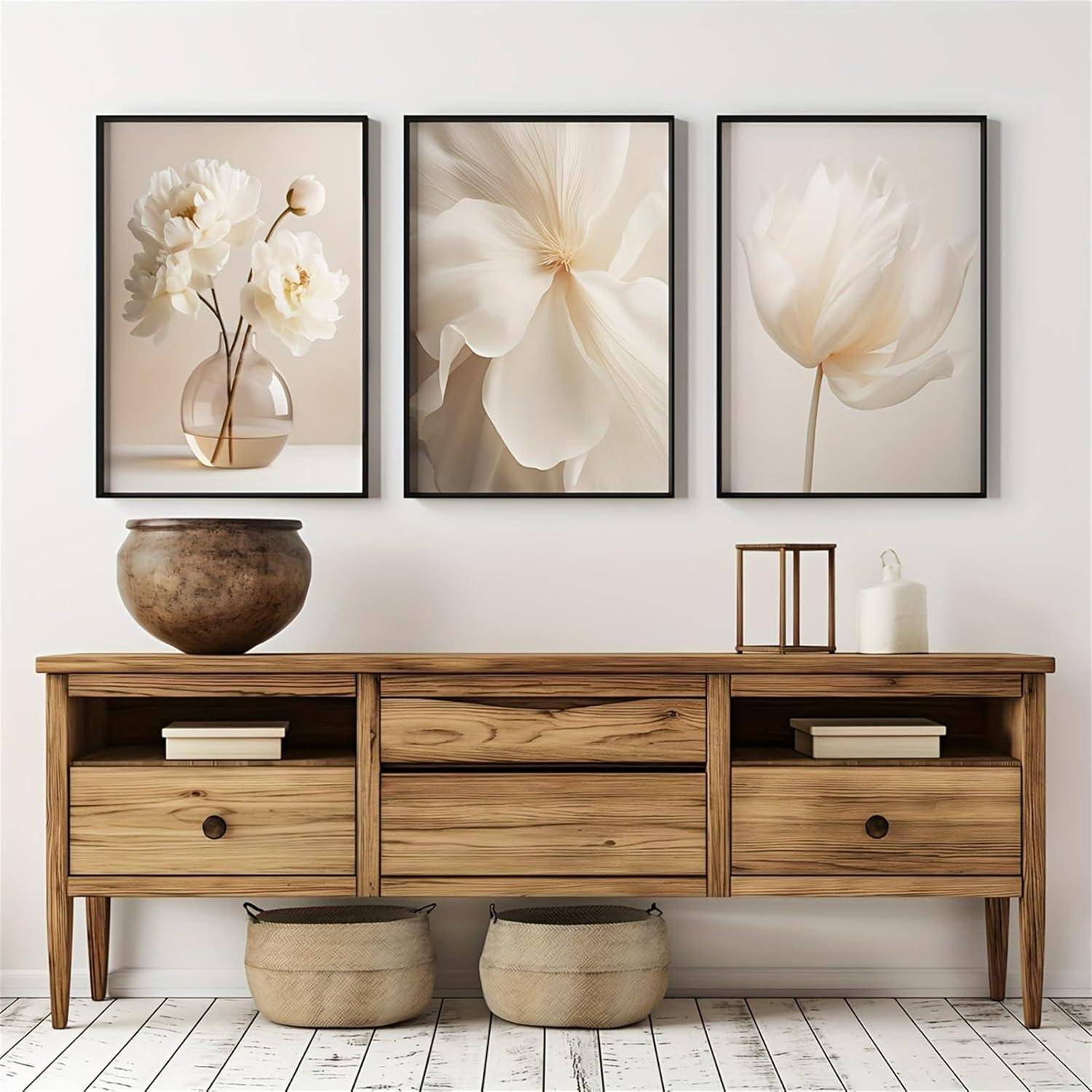 Wandbilder 3teilig Boho Blume Wohnzimmer 40x50cm F 40x50cm