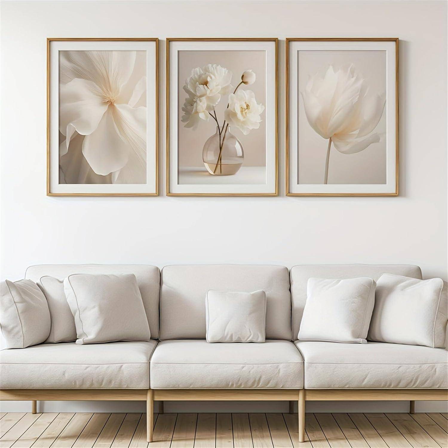 Wandbilder 3teilig Boho Blume Wohnzimmer 40x50cm F 40x50cm
