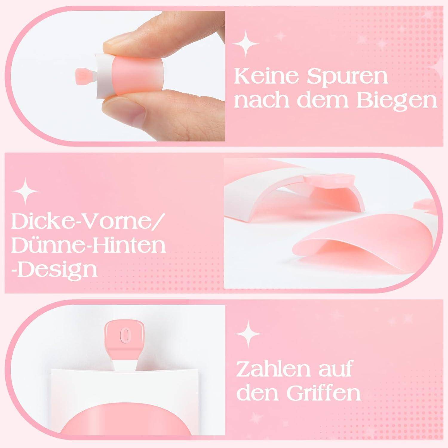 Fußnägel 150 Stück 15 Größen Press on French Quadrat Rosa