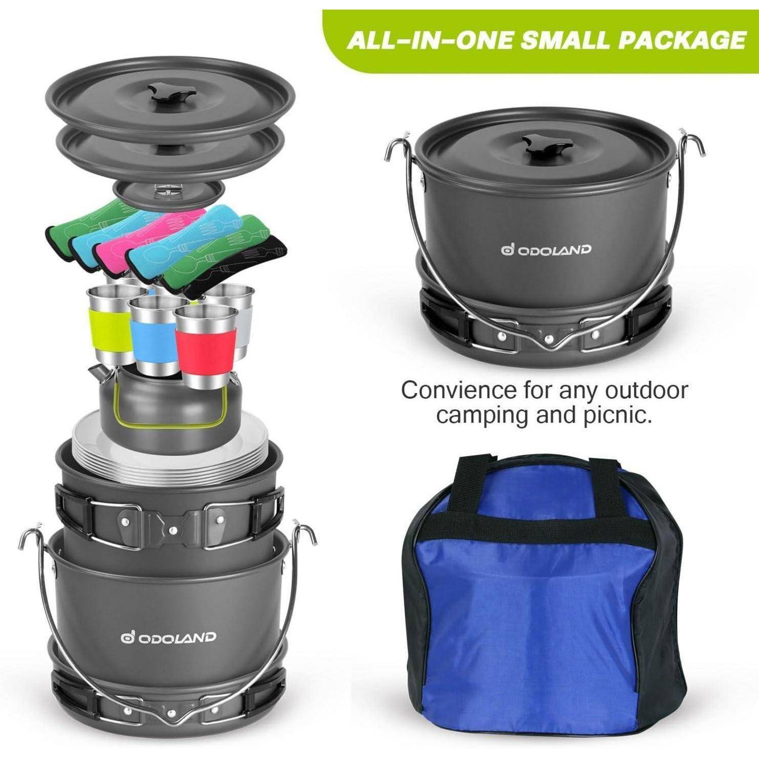 Camping Geschirr Set Kochgeschirr Outdoor Camping Rucksacktourismus 6