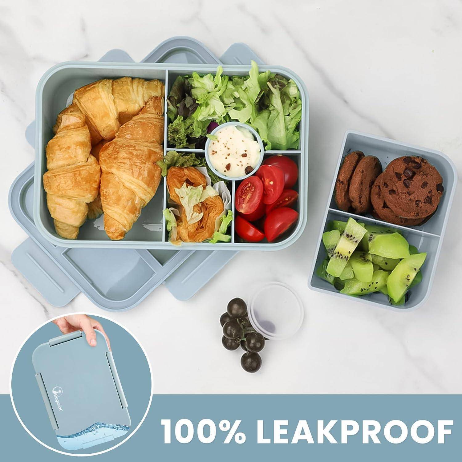 Brotdose Kinder 1300ML Auslaufsicher Lunchbox Bento Box mit Besteckset