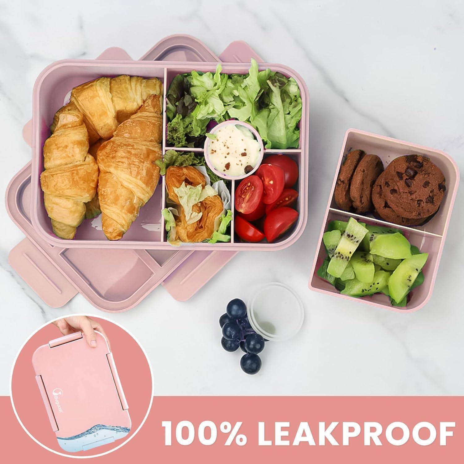 Bugucat Brotdose Kinder Bento Box 5 Fächer 1300ML Auslaufsicher