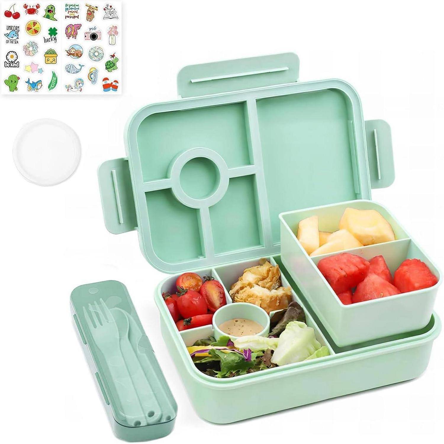 Brotdose Kinder Bento Box Lunchbox Auslaufsicher 1300ml Grün