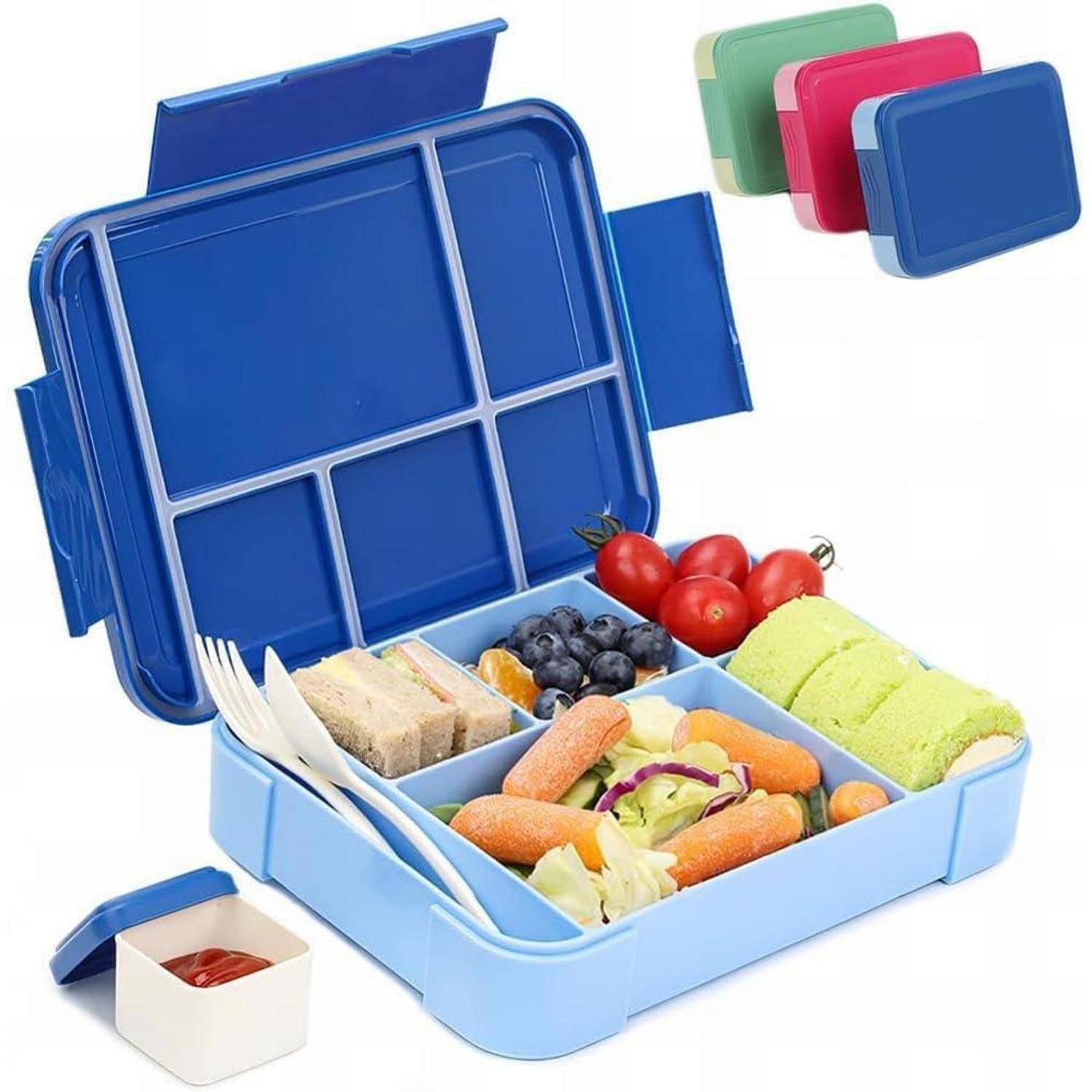 Brotdose Kinder mit Fächern 1330ML Lunchbox Bento Box Auslaufsicher 6