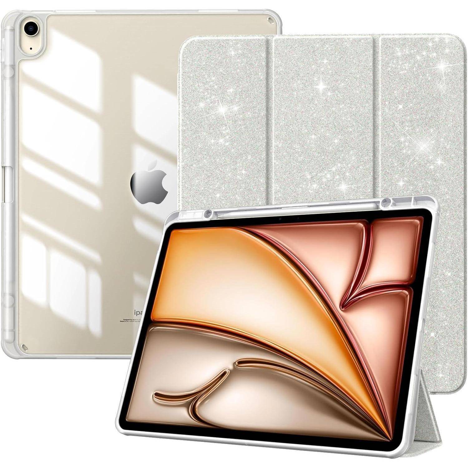 Hülle für iPad Air 13 Zoll 2024 mit Stifthalter, Transparent, Auto
