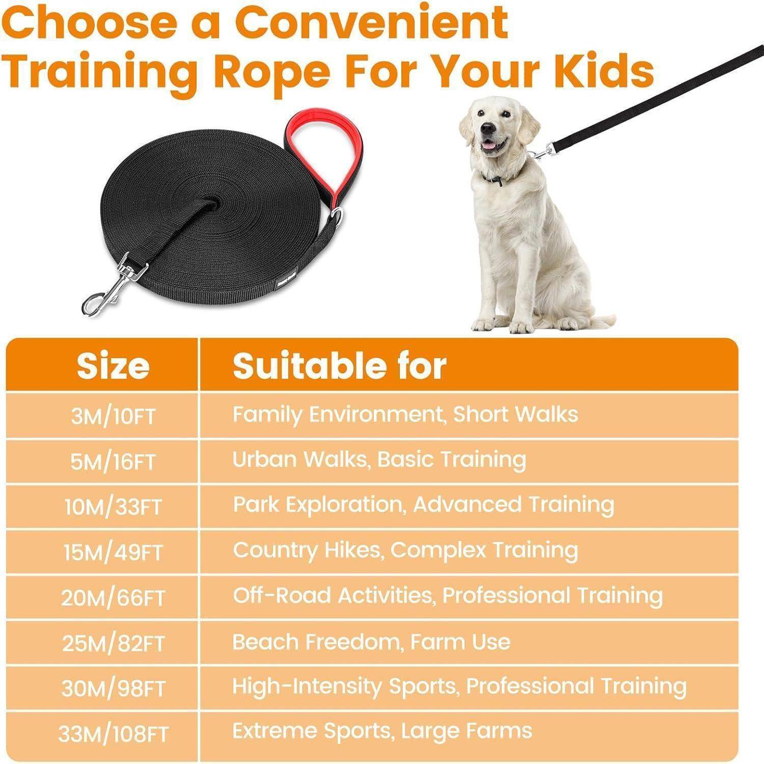 Schleppleine für Hunde 5m Nylon Robust Wetterfest Trainingsleine