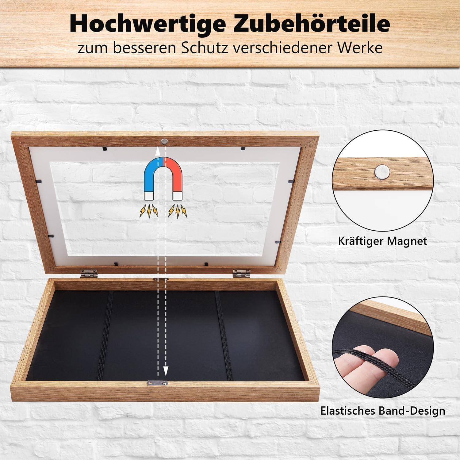 Bilderrahmen Kinderzeichnungen A4 Acrylglas Hölzerne Farbe 4er Set