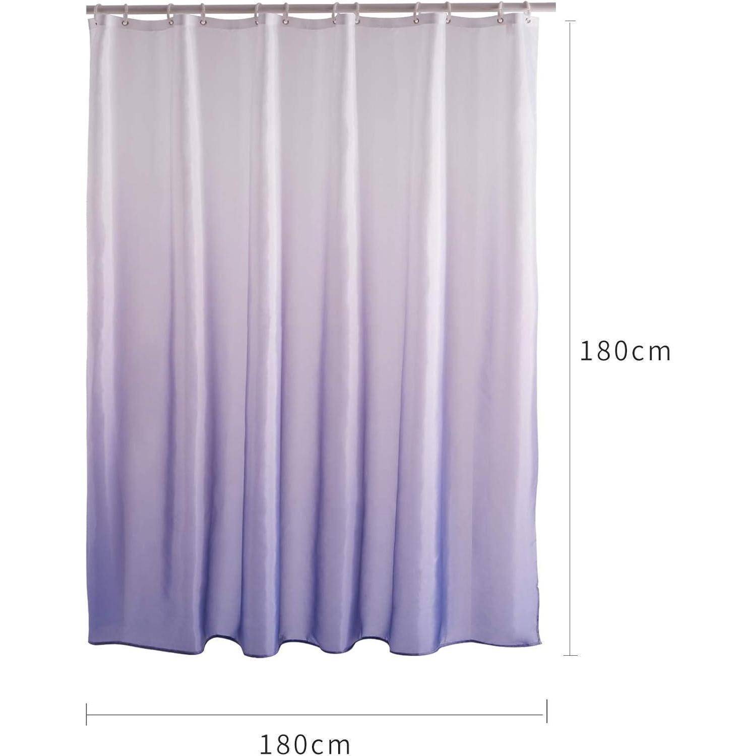 Anti-Schimmel Duschvorhang 180x180cm Wasserdicht Stoff Gradient Lila
