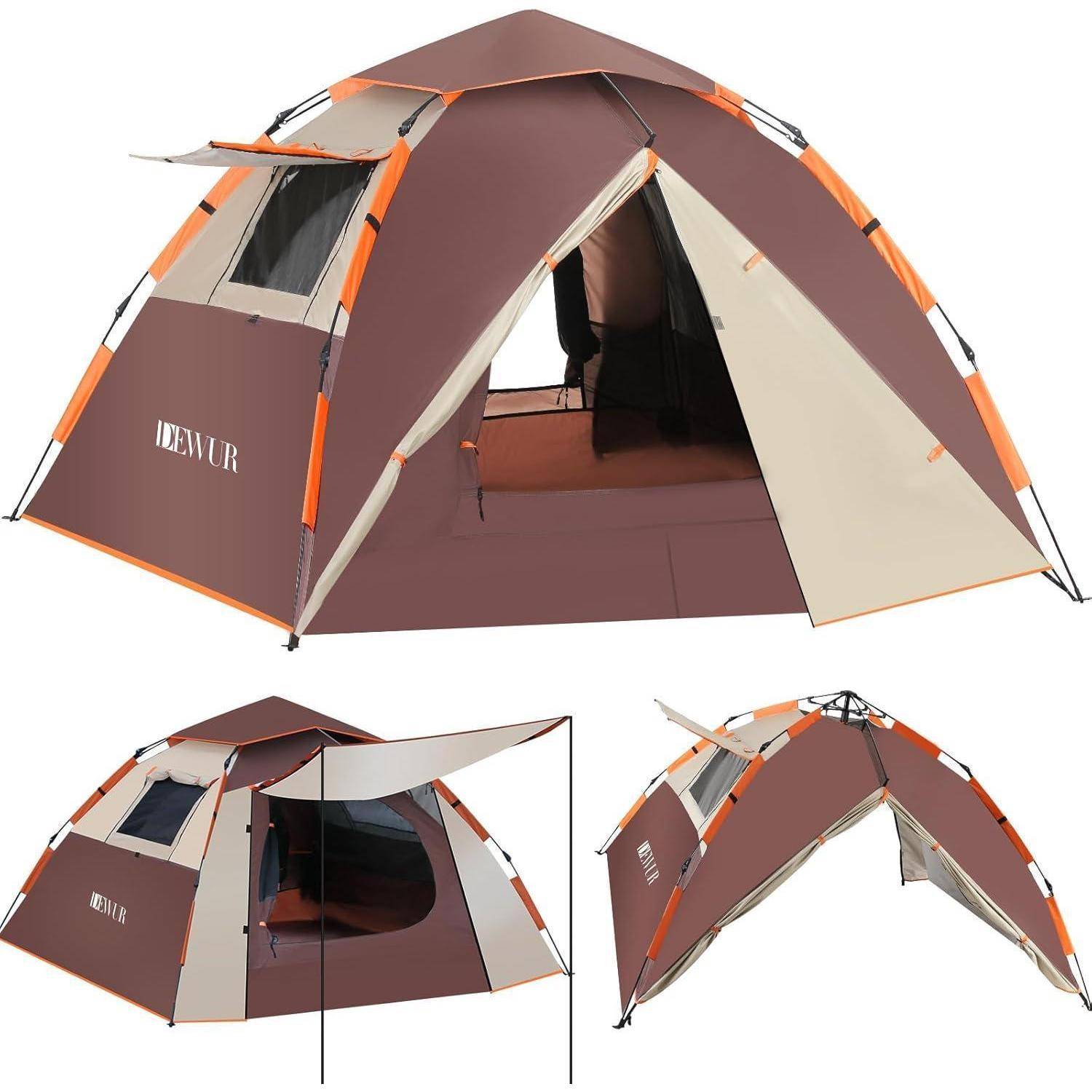 Camping Zelt 4 Personen Pop up Kuppelzelt Wasserdicht Winddicht 2 in 1