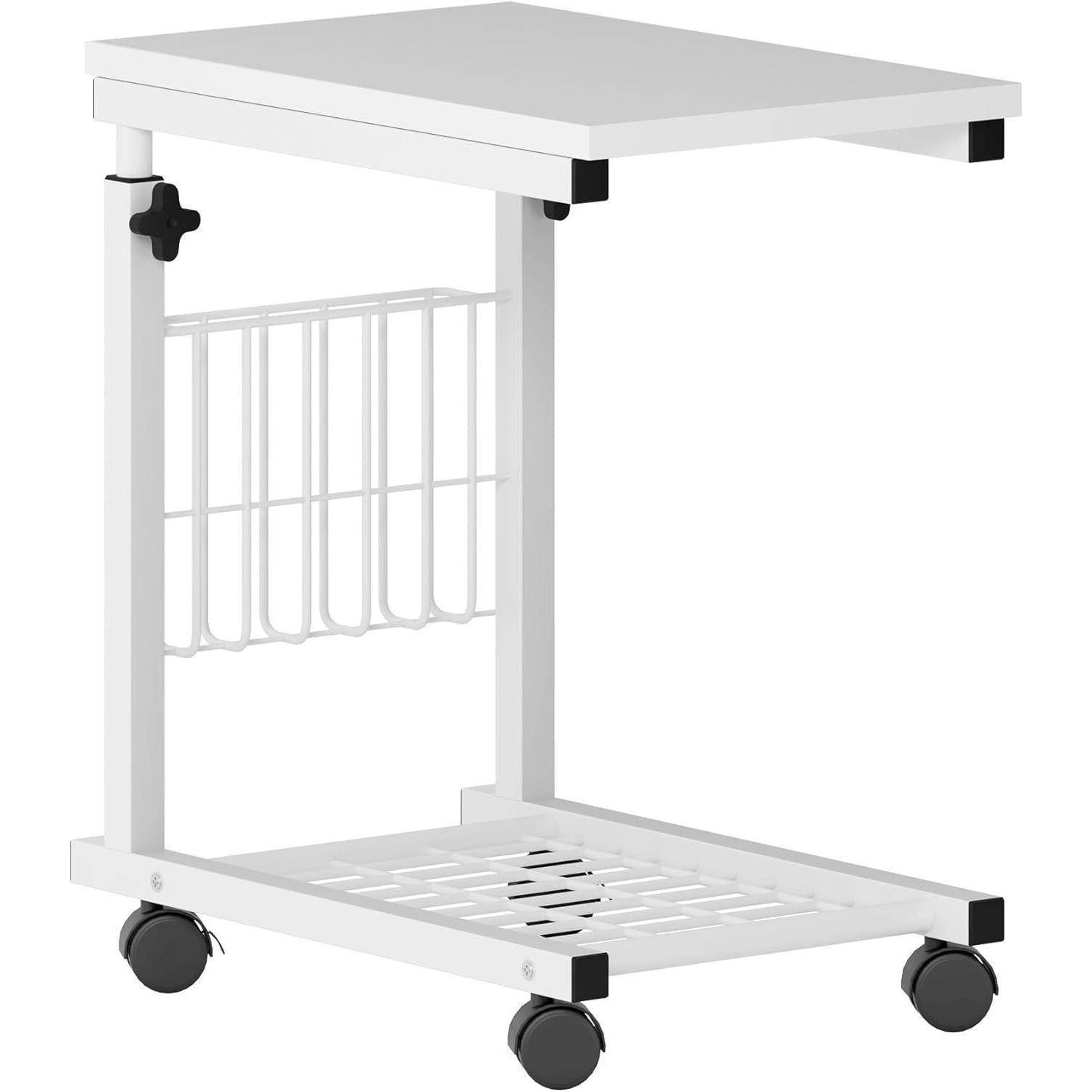 Laptoptisch Beistelltisch höhenverstellbar mit Rollen 48x30 cm PC