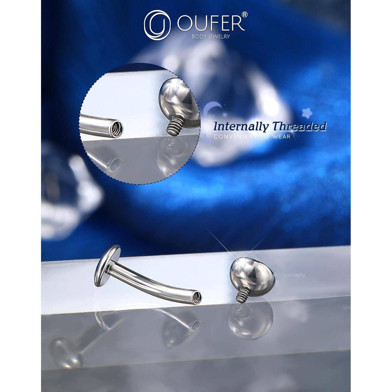 Bauchnabelpiercing Titan G23 Klar CZ Belly Button Piercing 14G 8/10/12