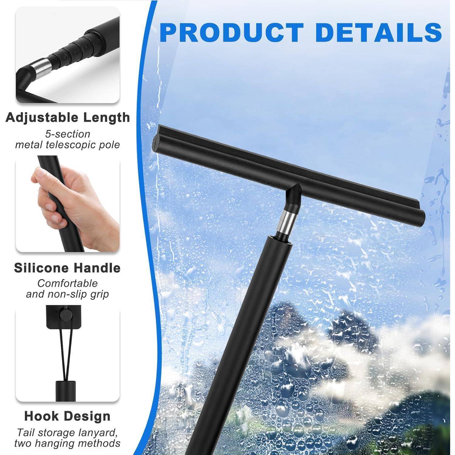 Duschabzieher Silikon 30-120cm verstellbar Wasser Boden Haare Glas
