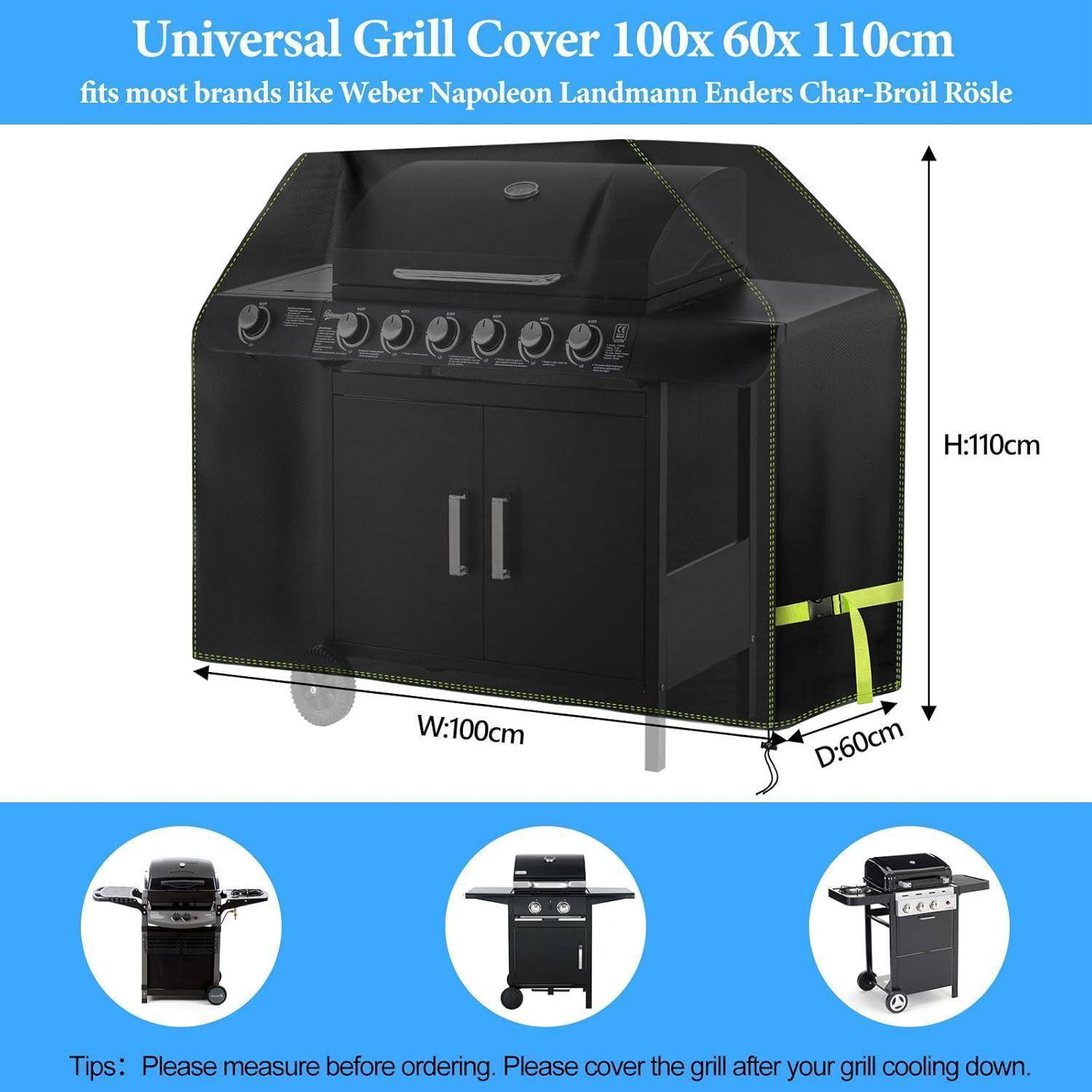 Grillabdeckung Gasgrill 420D Oxford Wasserdicht 100 x 60 x 110cm