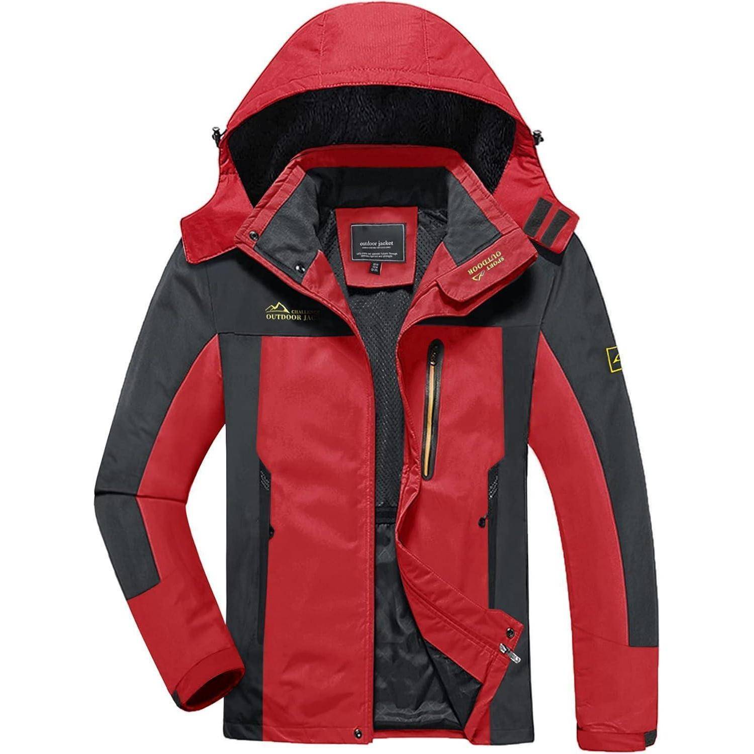 Softshelljacke Herren Funktionsjacke Kapuze wasserabweisend L Rot