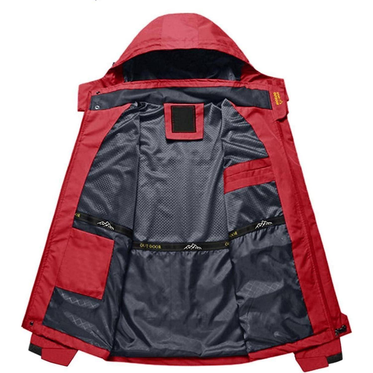 Softshelljacke Herren Funktionsjacke Kapuze wasserabweisend L Rot