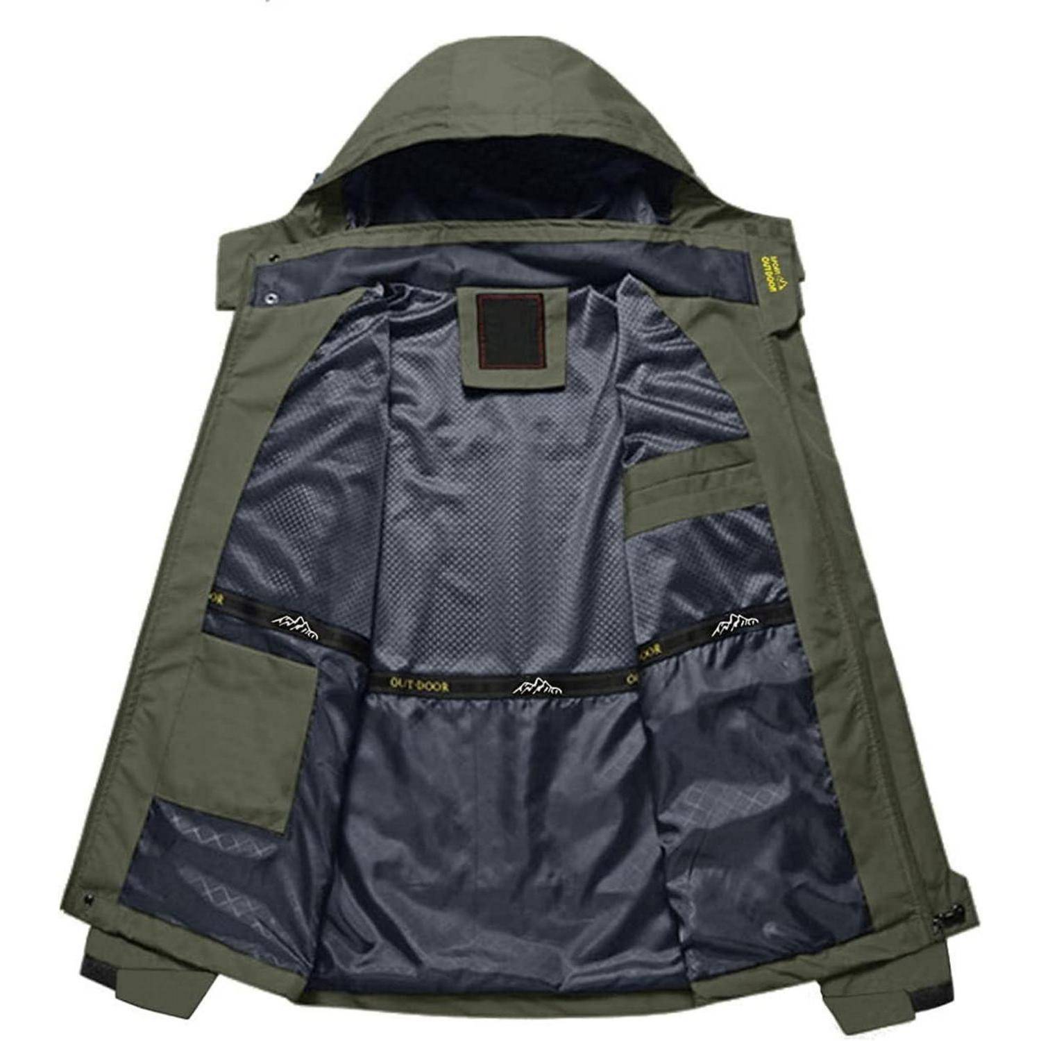 Softshelljacke Herren wasserabweisend abnehmbare Kapuze M Dunkeloliv
