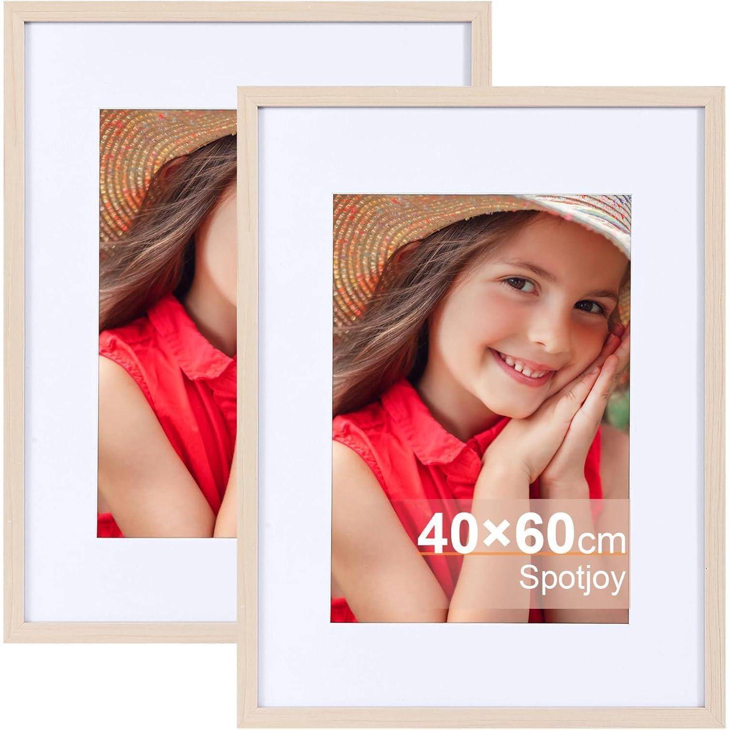 Bilderrahmen Fotorahmen Posterrahmen MDF Passepartout 40x60cm 2x Holz