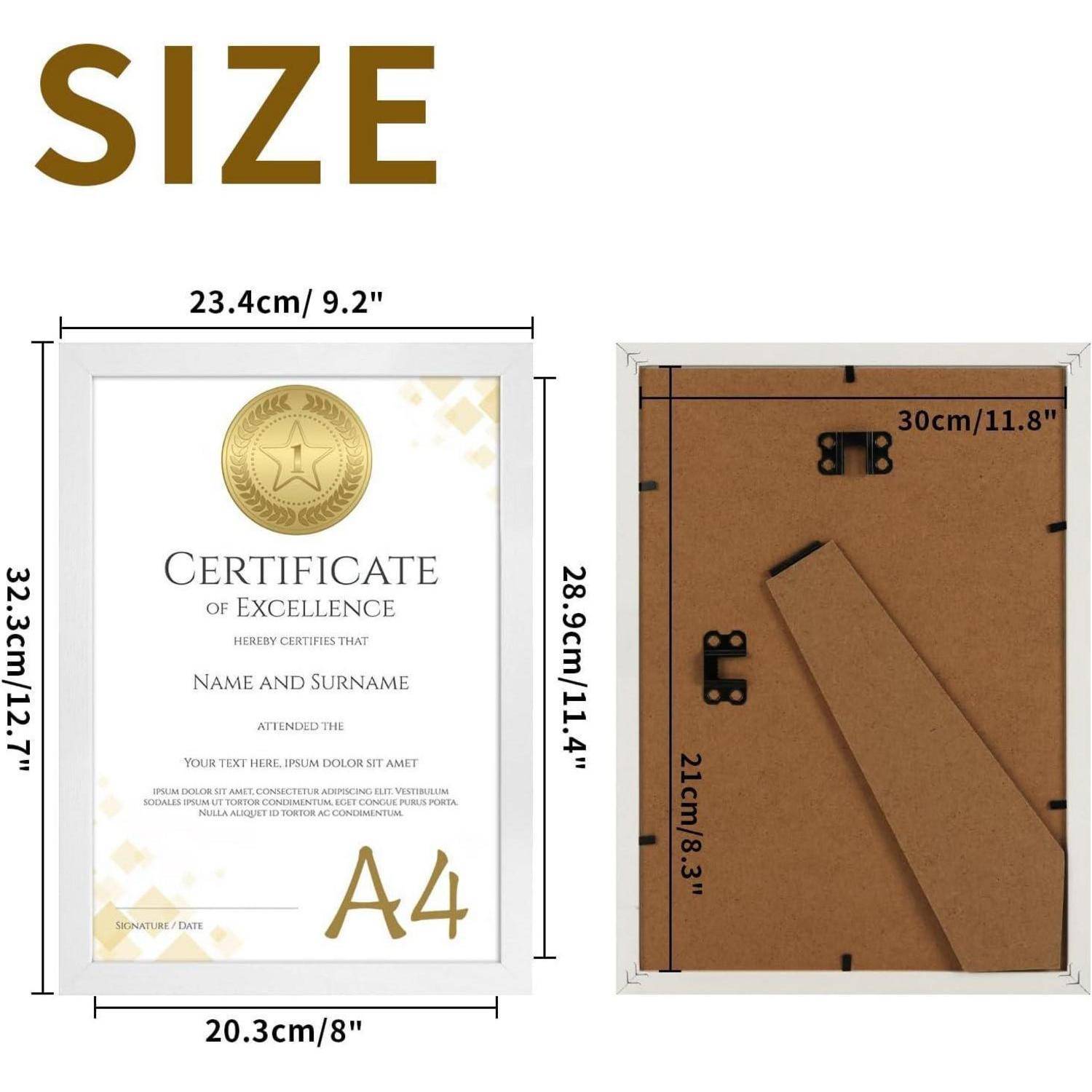 Bilderrahmen A4 15er Set MDF Fotorahmen Fotos Zertifikate A4 Weiß