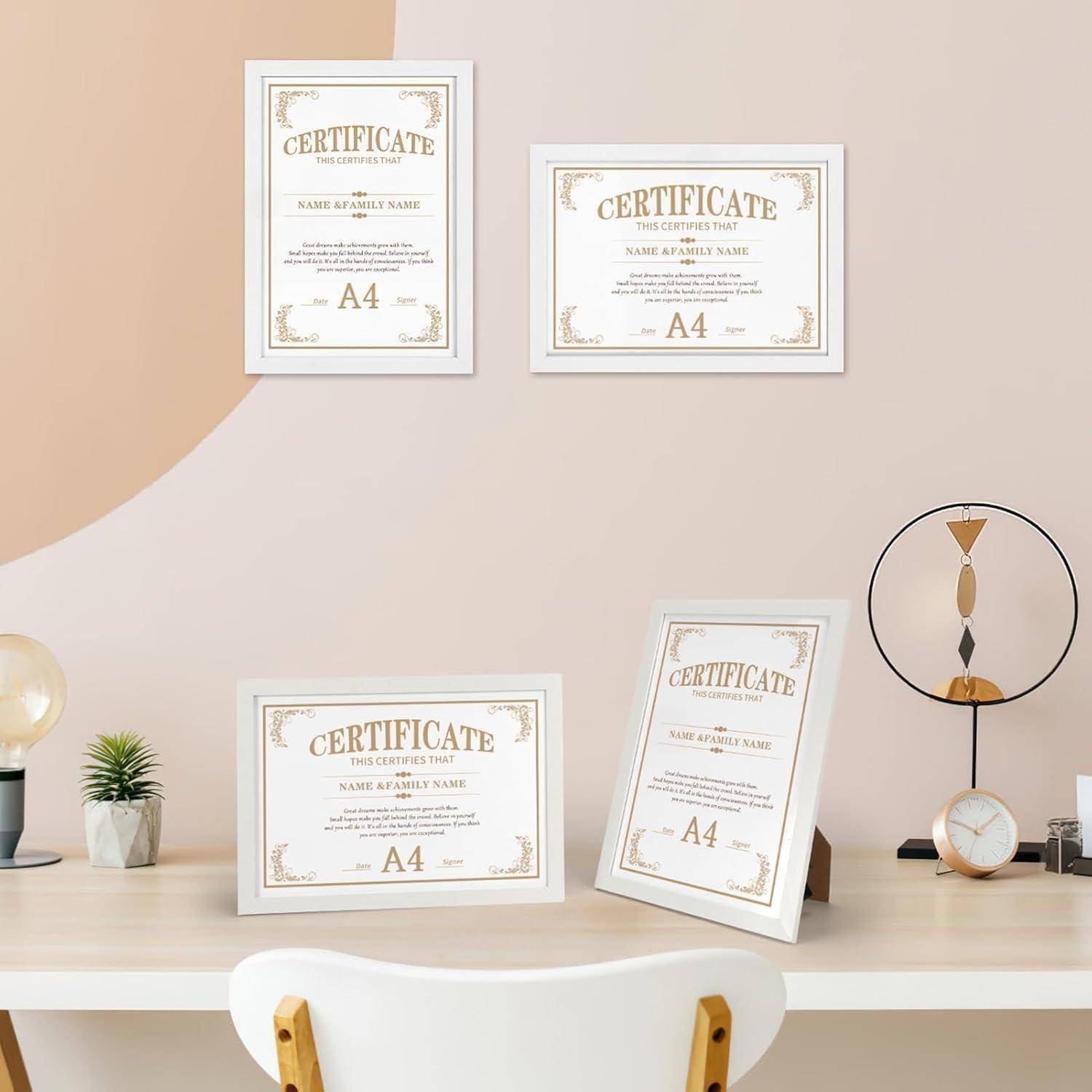 Bilderrahmen A4 15er Set MDF Fotorahmen Fotos Zertifikate A4 Weiß