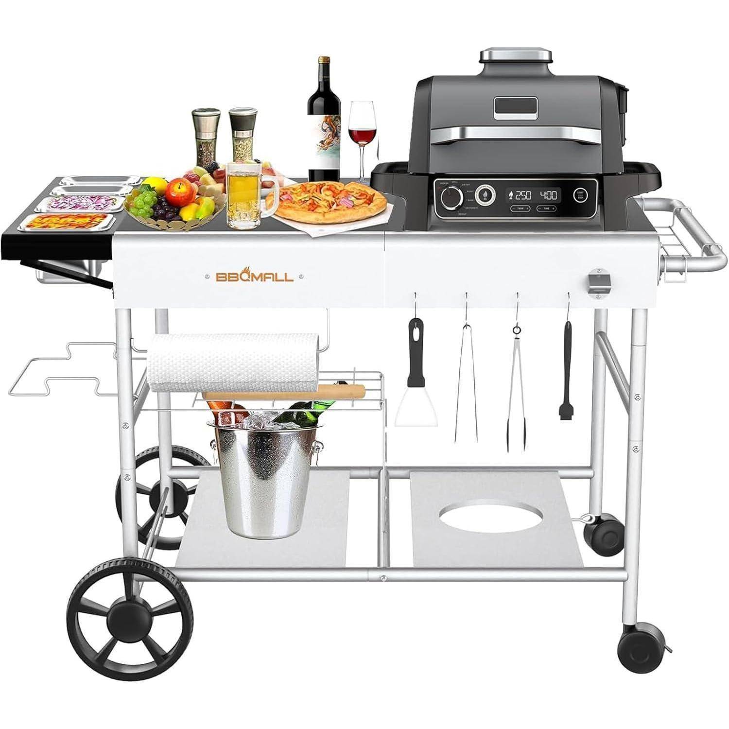 Grillwagen 128x64x78 cm mit großer Arbeitsfläche und Rädern