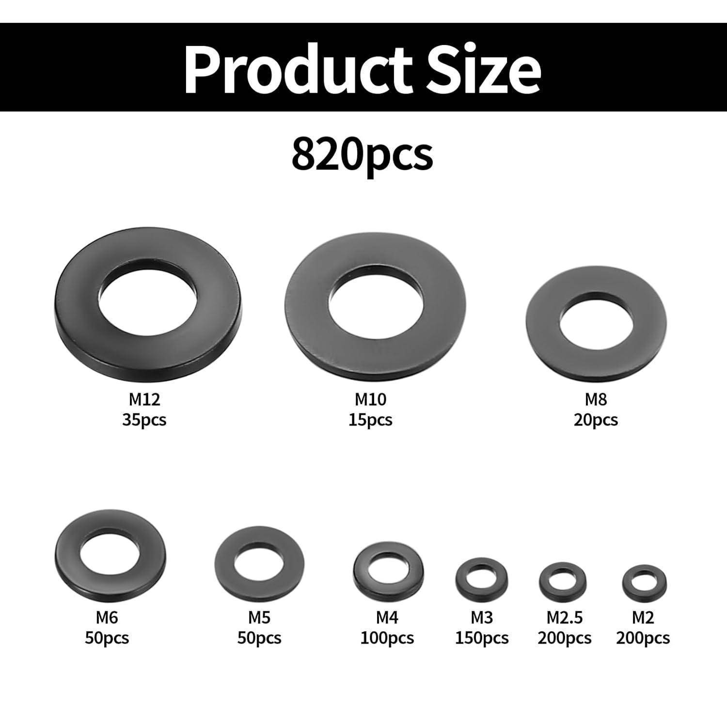 Unterlegscheiben Nylon Distanzhülsen M2 M3 M4 M5 M6 M8 M10 schwarz