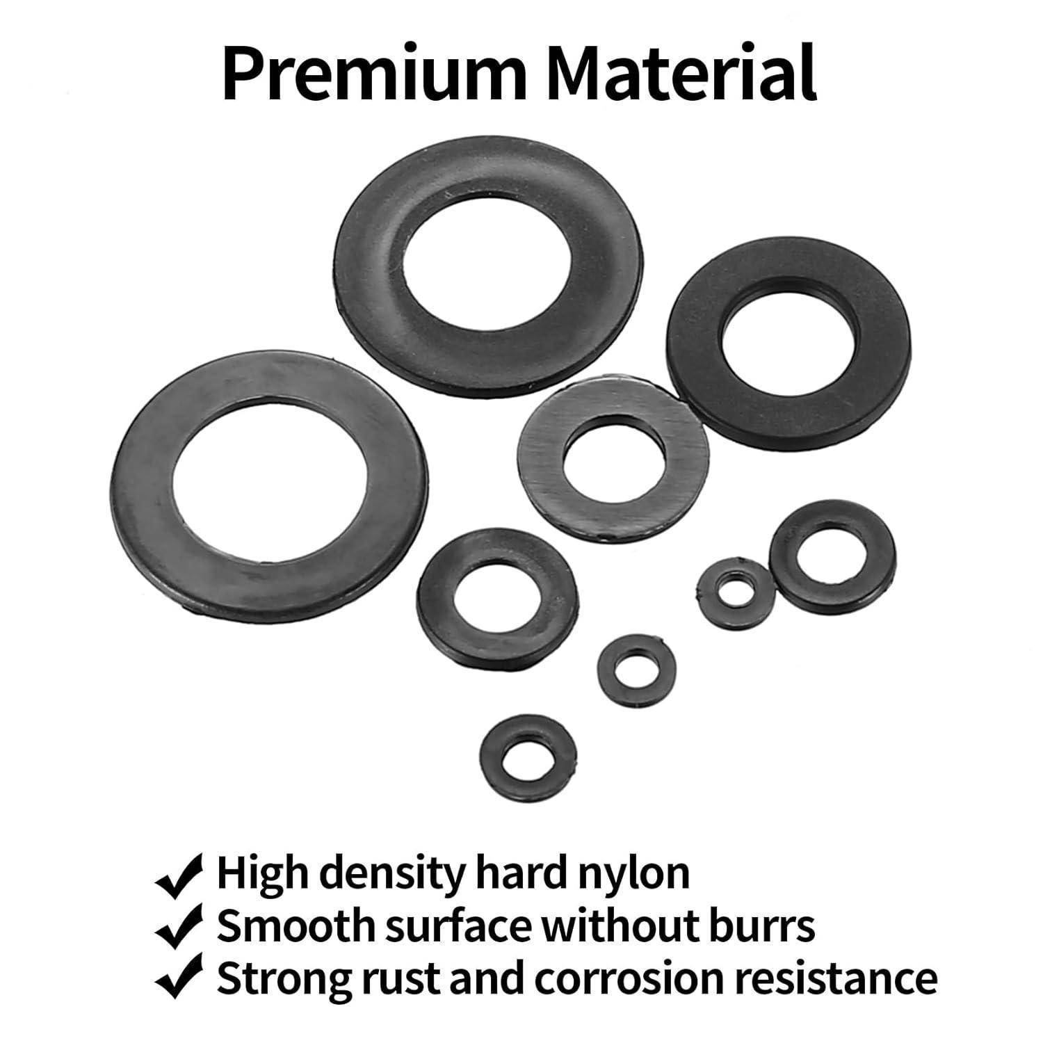 Unterlegscheiben Nylon Distanzhülsen M2 M3 M4 M5 M6 M8 M10 schwarz