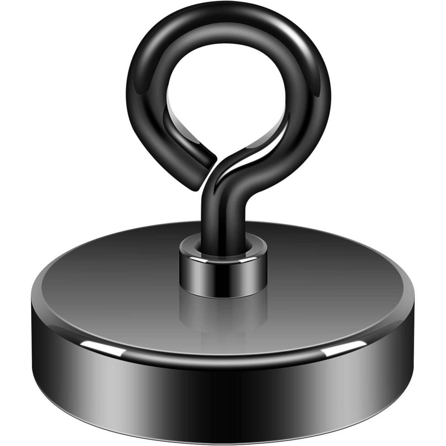 Magnet Neodym 100kg Hochleistungsmagnet schwarz Fischen 44.5mm Schwarz
