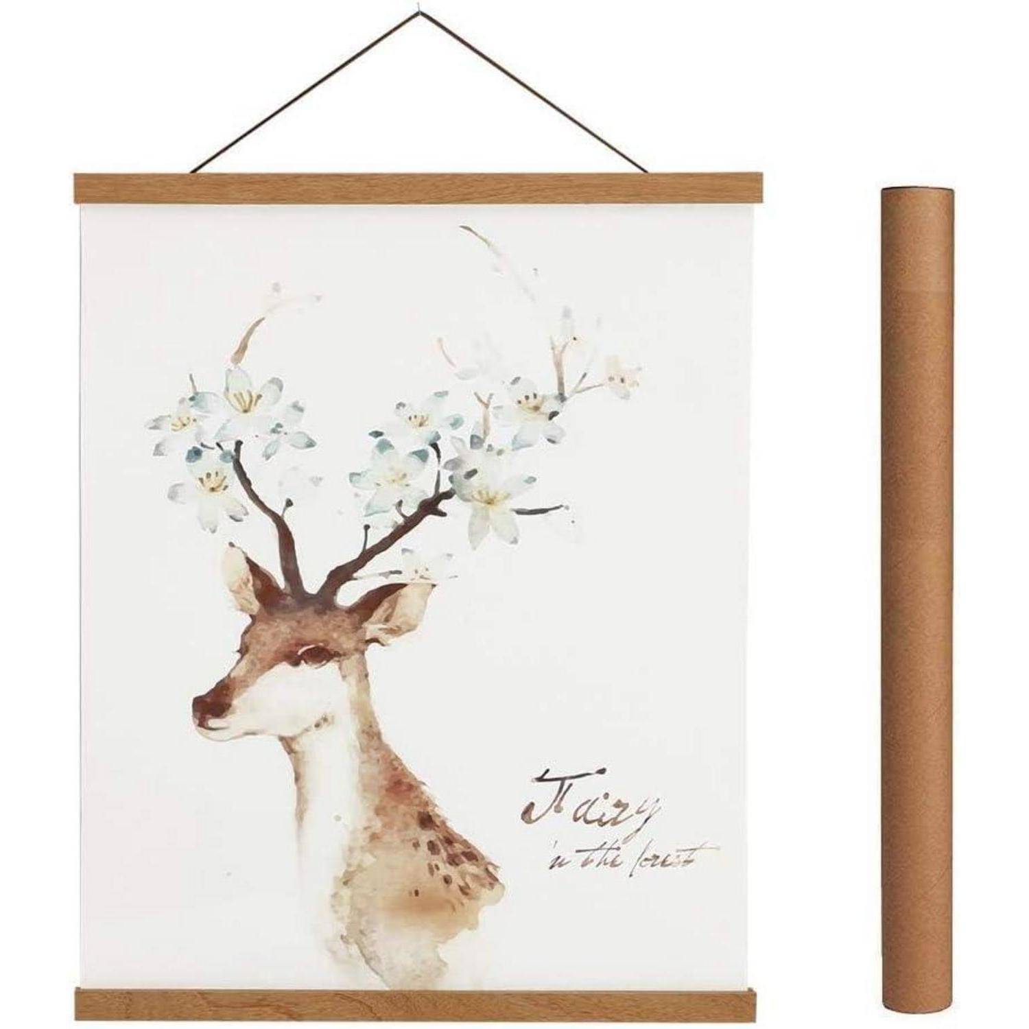 Posterleiste Magnet Holz Rahmen Bilderleiste 35x50 Teak 35L x 1.8B cm