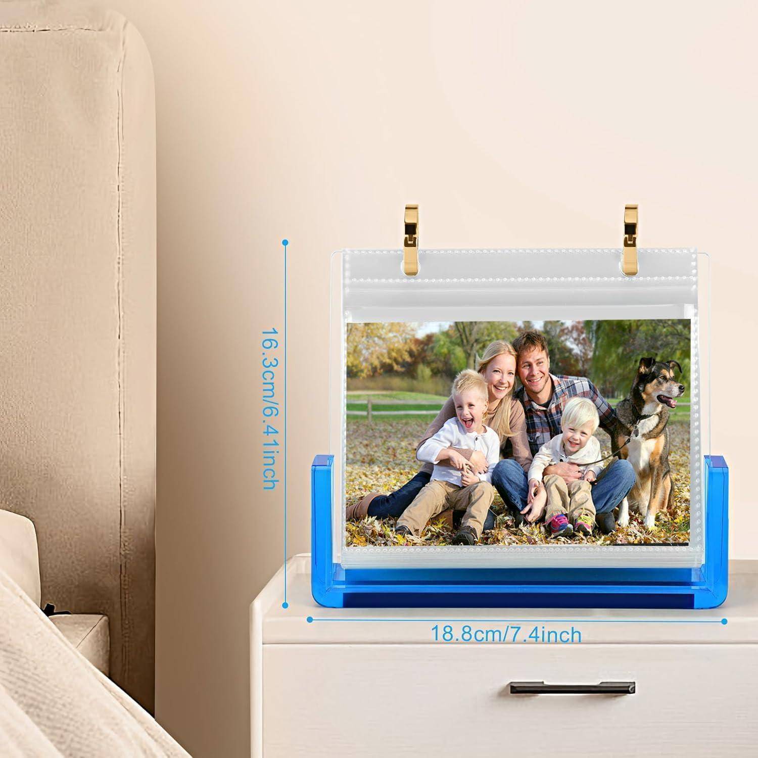 Einsteckalbum Acryl Aufsteller 60 Bilder Blau 10x15 Horizontal
