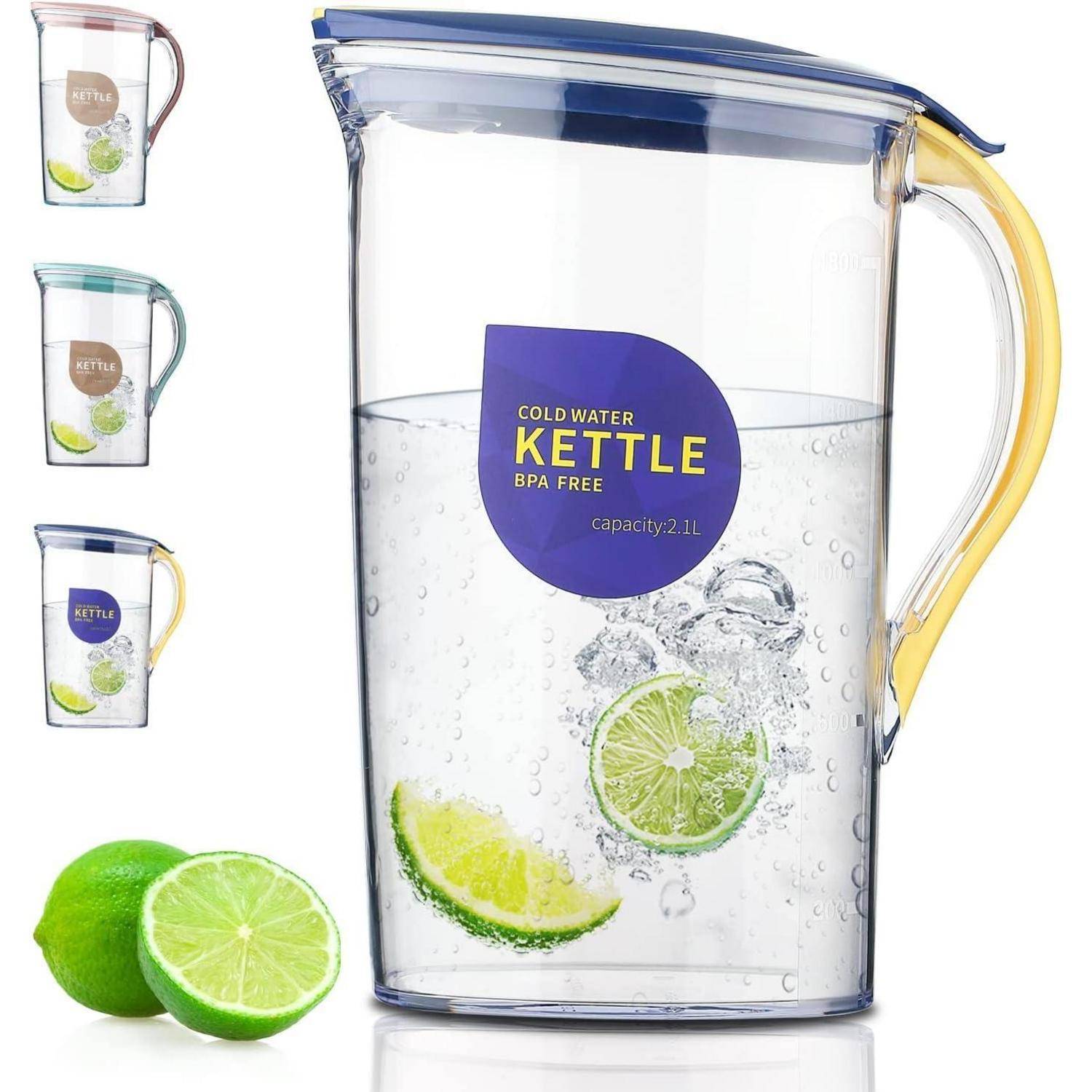 Karaffe 2,1L Fiberglas Kühlschranktür Deckel BPAfrei 3. Gelb