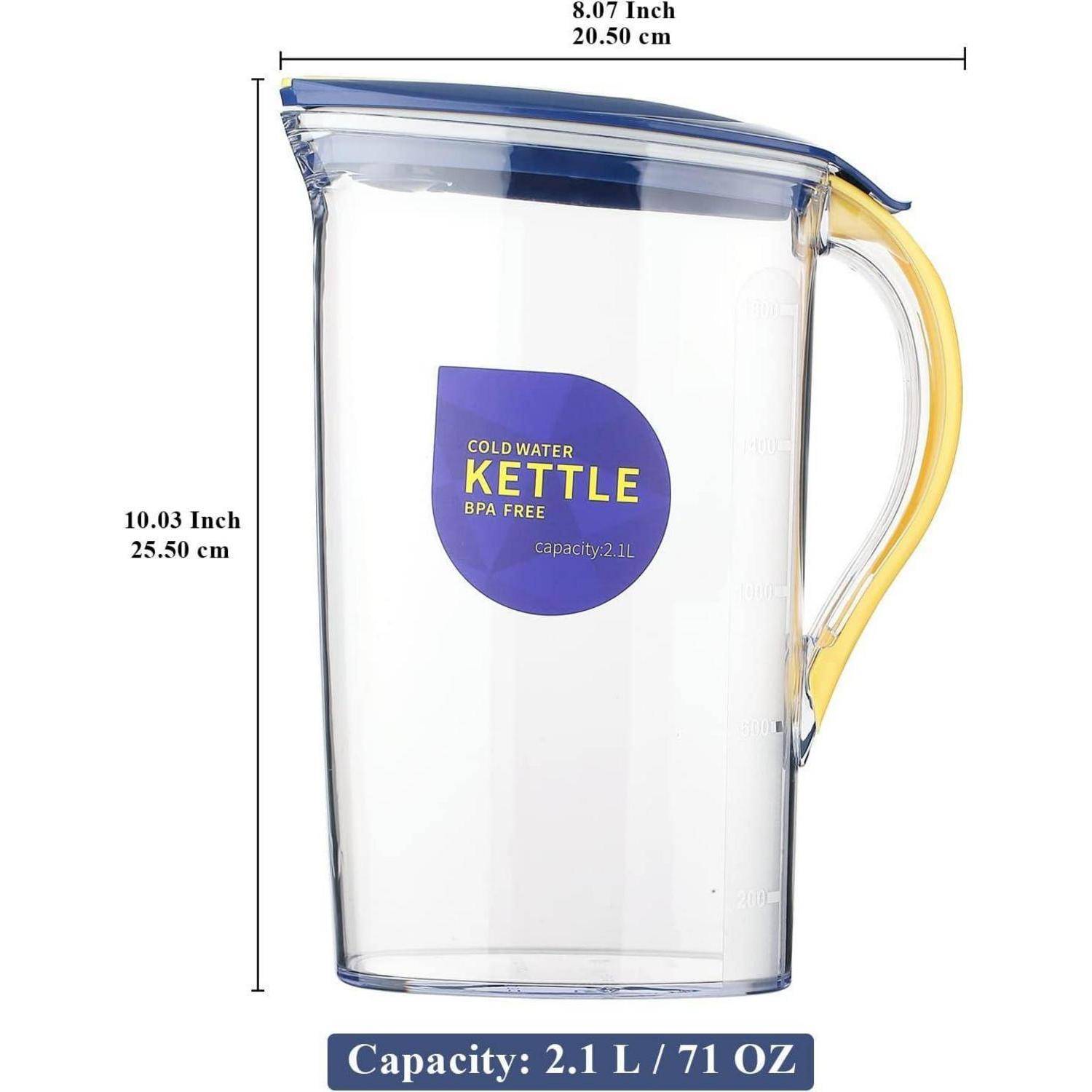 Karaffe 2,1L Fiberglas Kühlschranktür Deckel BPAfrei 3. Gelb