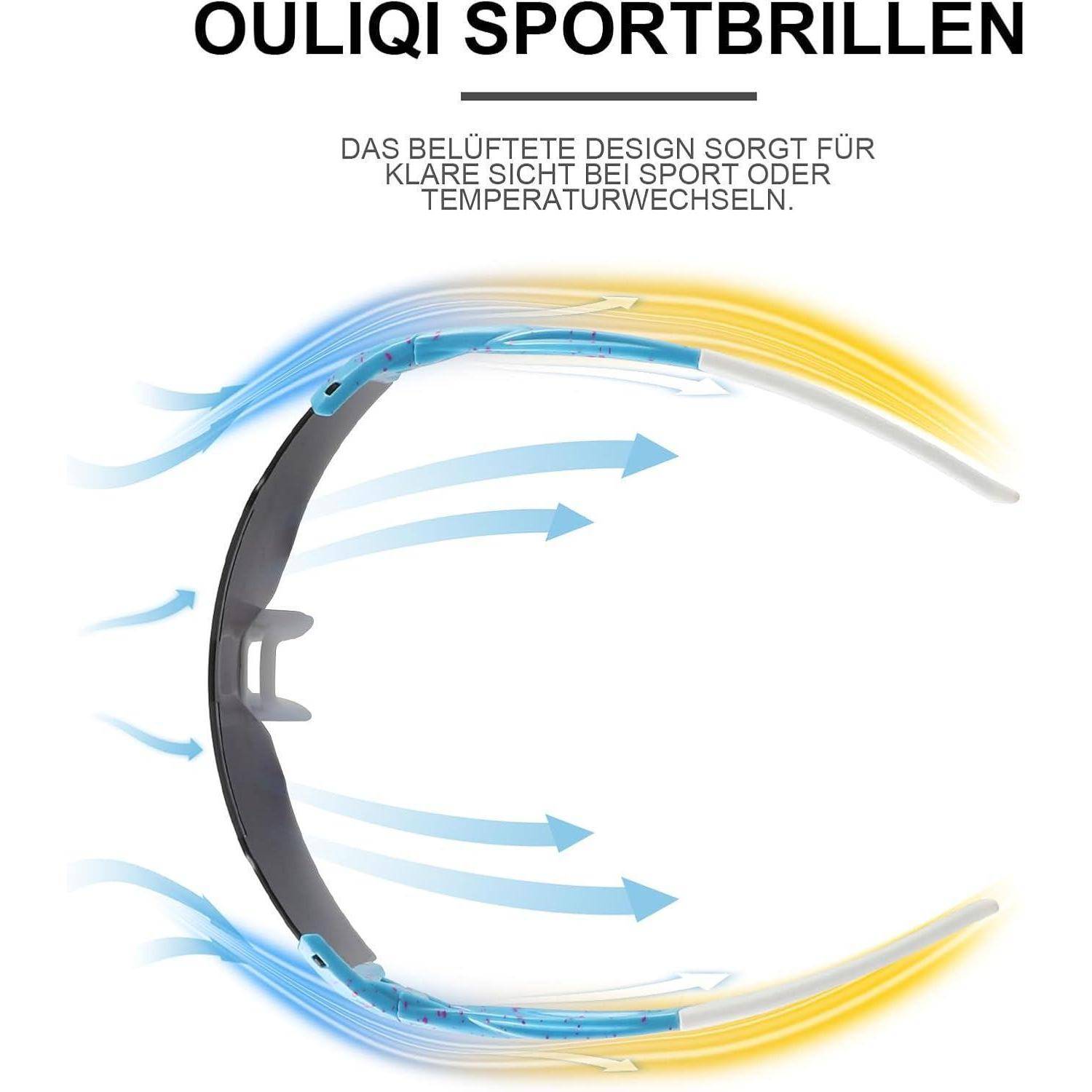 Fahrradbrille Herren Damen UV400 Wechselgläser Radfahren Uv-bluepink-1