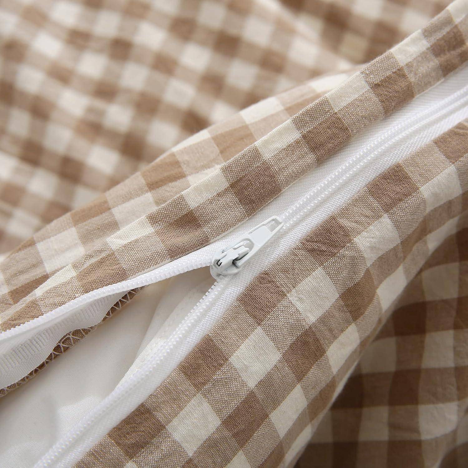 Kissenbezüge Baumwolle Kariert Ökotex Beige (gitter) 2tlg. 40*80cm