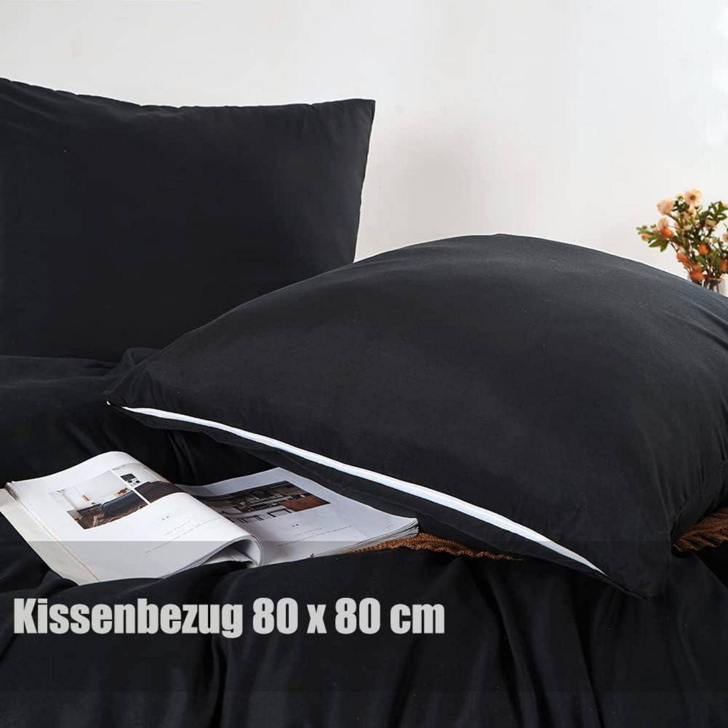 Ein schwarzes Kissen mit dem Text 