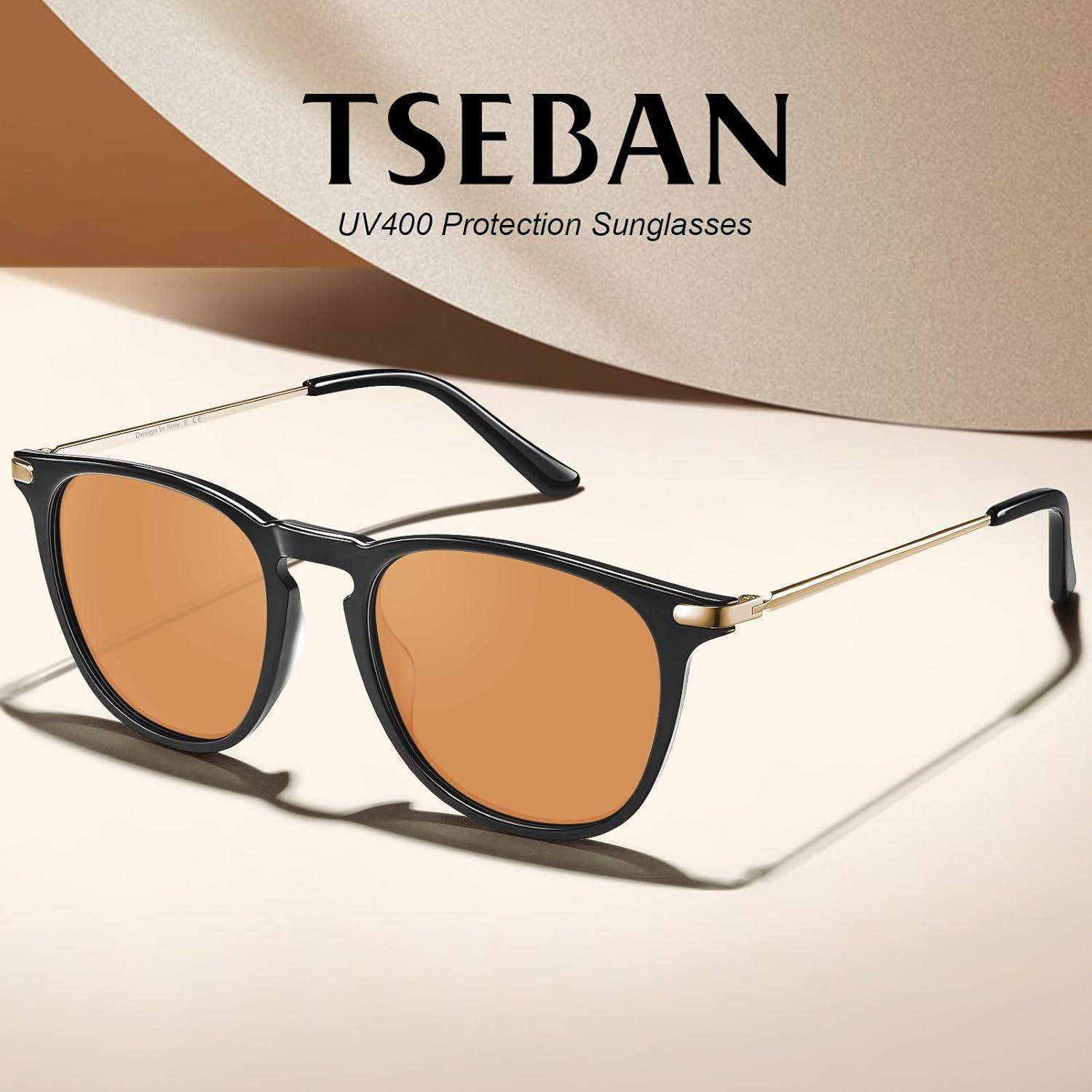 Sonnenbrille Damen Rahme Schwarz orange nicht Polarisiert Linse