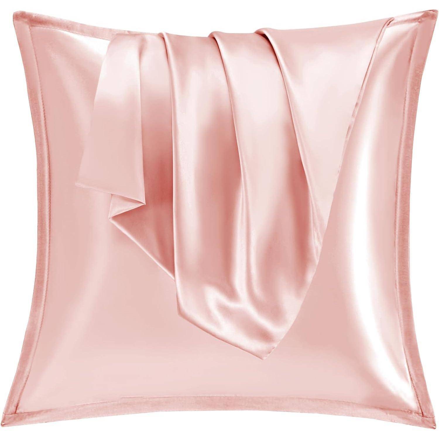 Kissenbezug Satin 2er Set Zip Curly Haar Rosa 80x80cm Peach