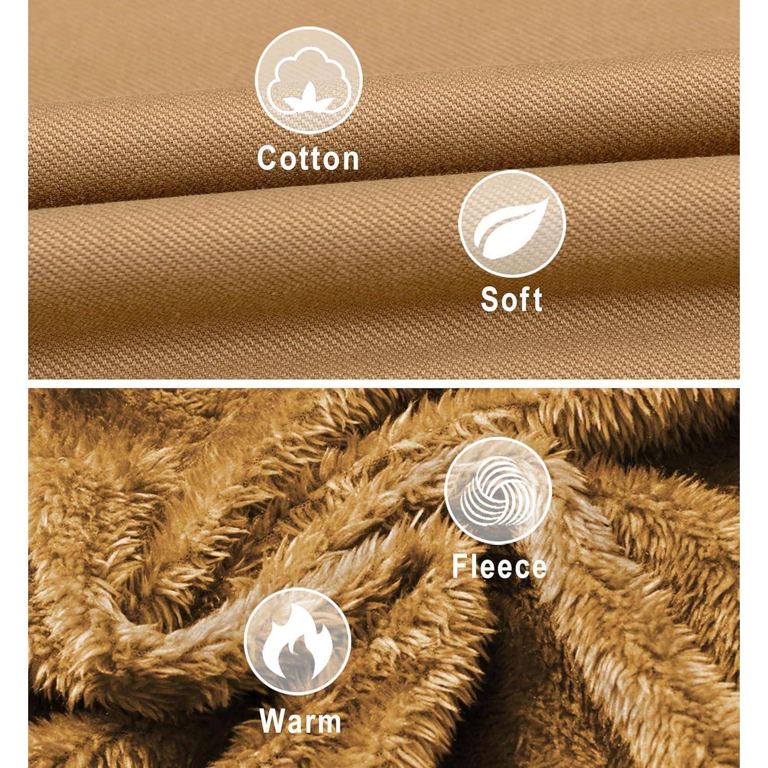Winterjacke Herren Gefüttert Fleece Winddicht Kapuze M Khaki