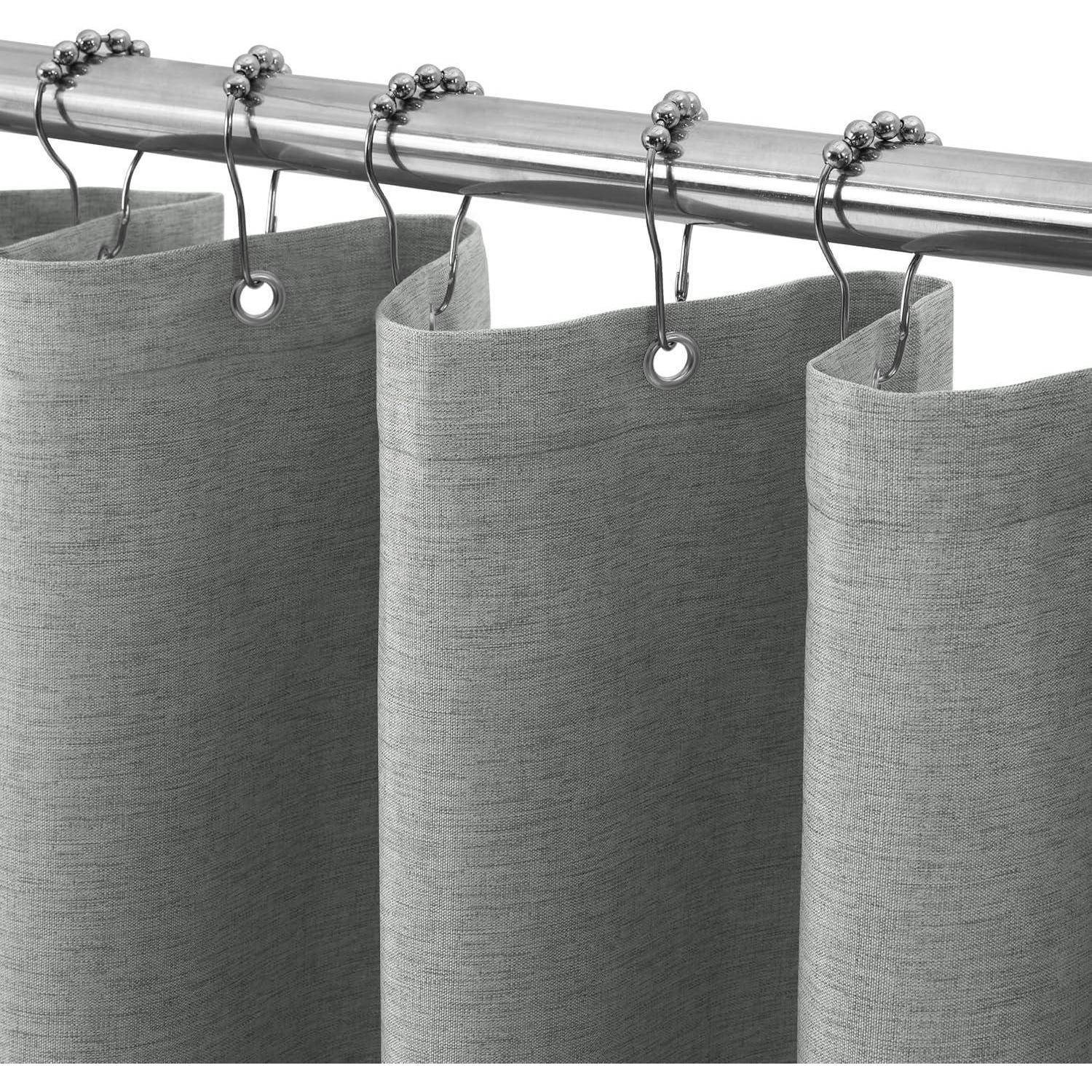 Duschvorhang Wasserdicht Anti Leinen - Grau H182 x B122 cm (1er Pack)