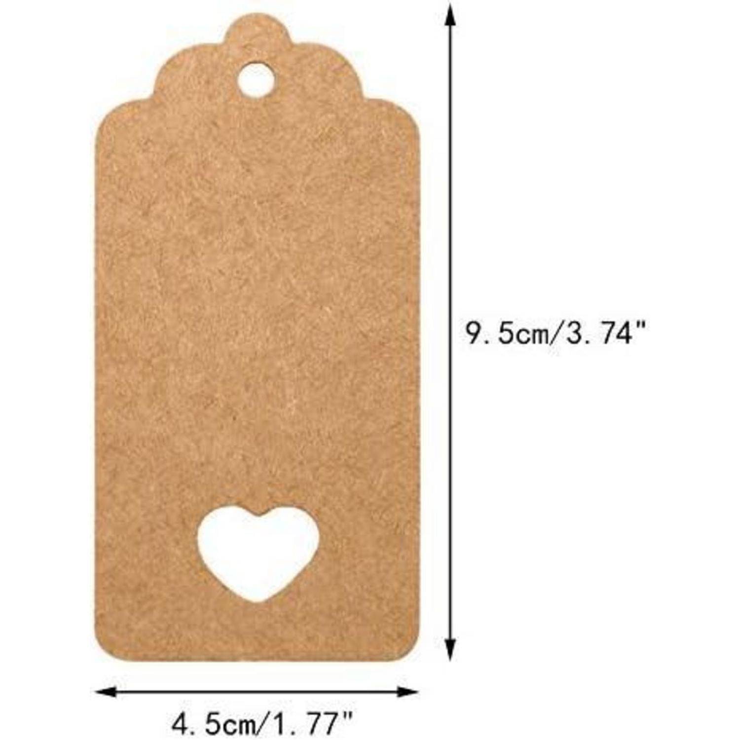 Geschenkanhänger Kraftpapier Hochzeit Taufe Juteschnur Braun 100 Stück