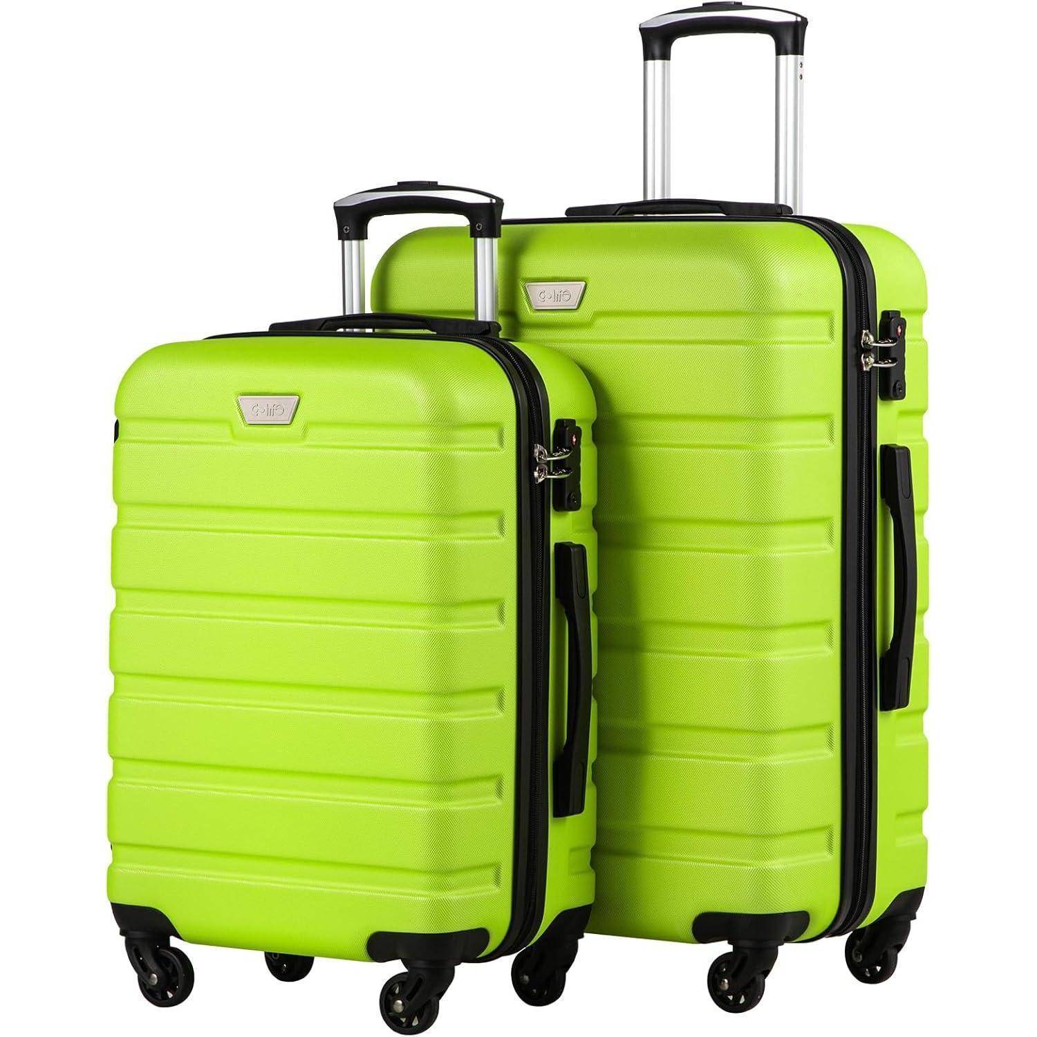 Koffer Hartschale Trolley Handgepäck TSA Set 2tlg S M Apfelgrün