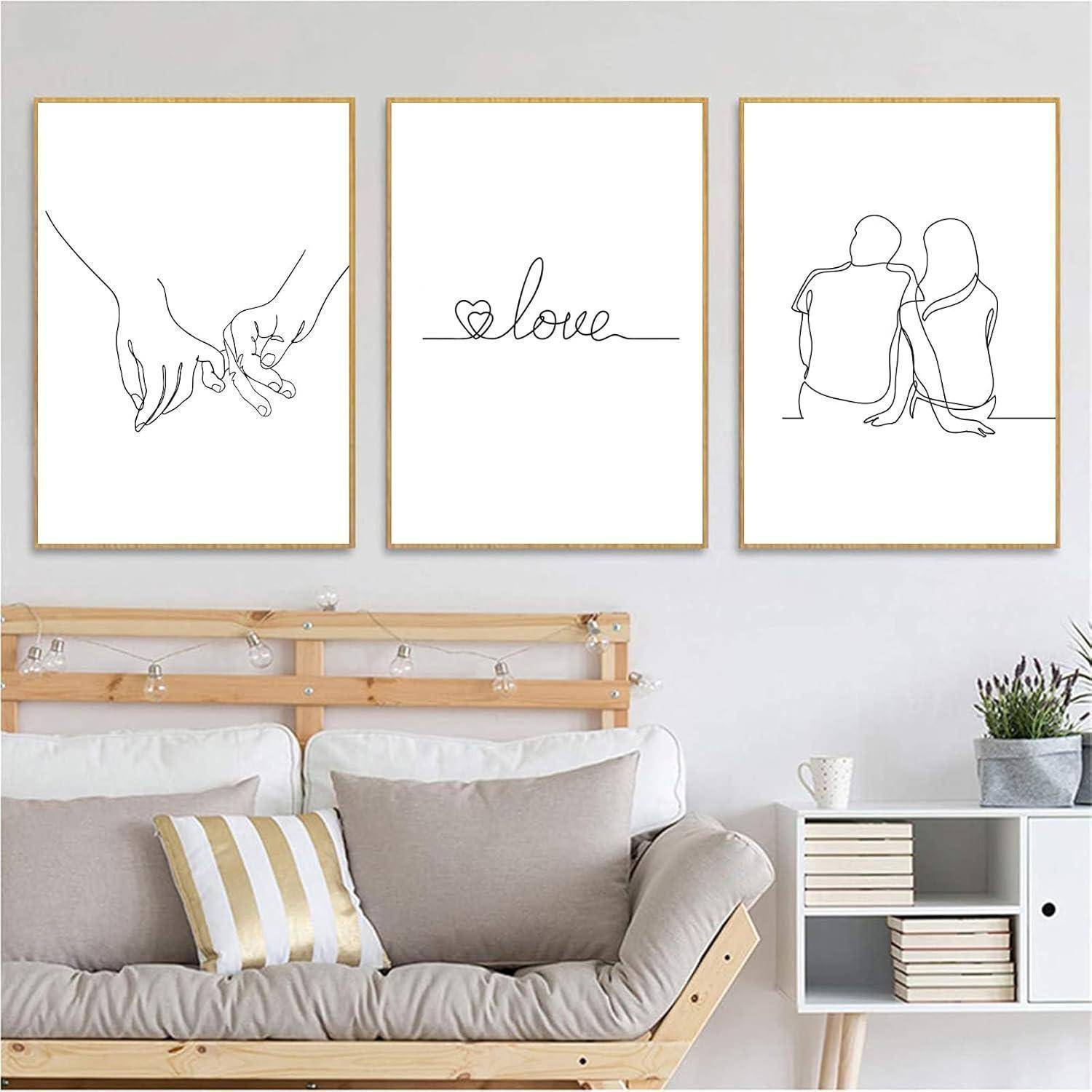 Poster Set 3teilig Hand Schwarz Weiß Wandbilder Wohnzimmer 40x50cm B